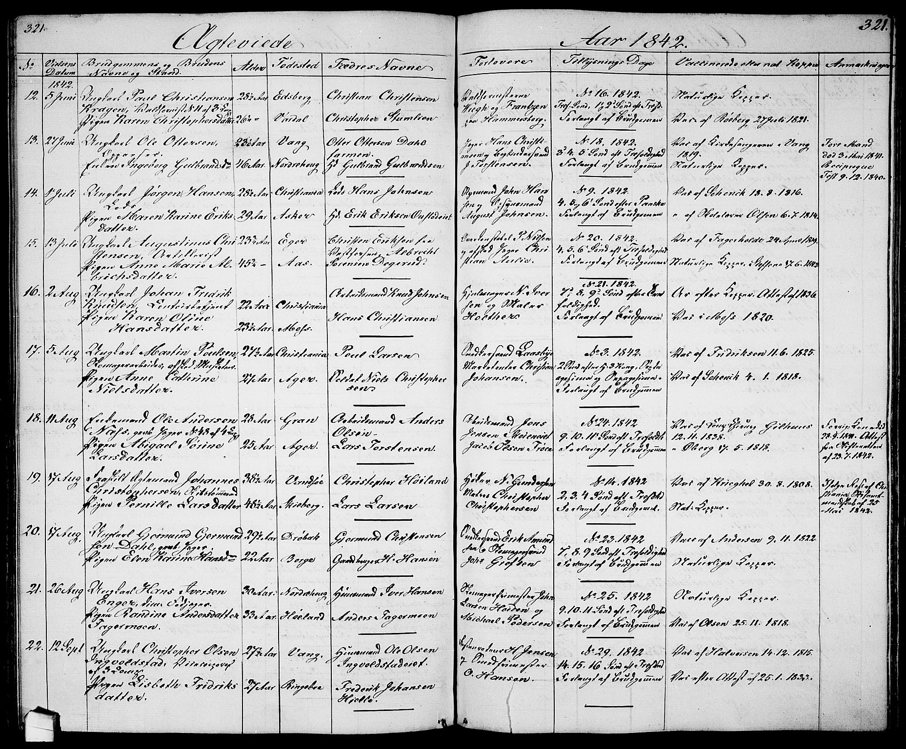 Garnisonsmenigheten Kirkebøker, AV/SAO-A-10846/G/Ga/L0005: Klokkerbok nr. 5, 1841-1860, s. 321
