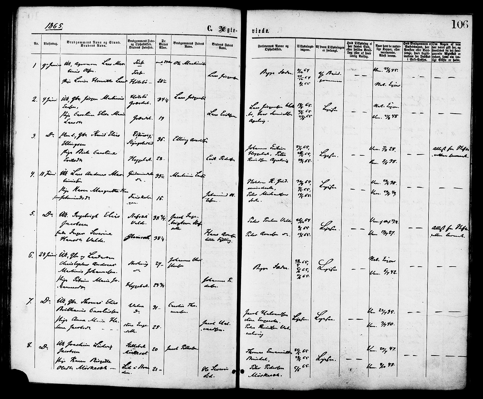 Ministerialprotokoller, klokkerbøker og fødselsregistre - Møre og Romsdal, SAT/A-1454/524/L0355: Ministerialbok nr. 524A07, 1864-1879, s. 106