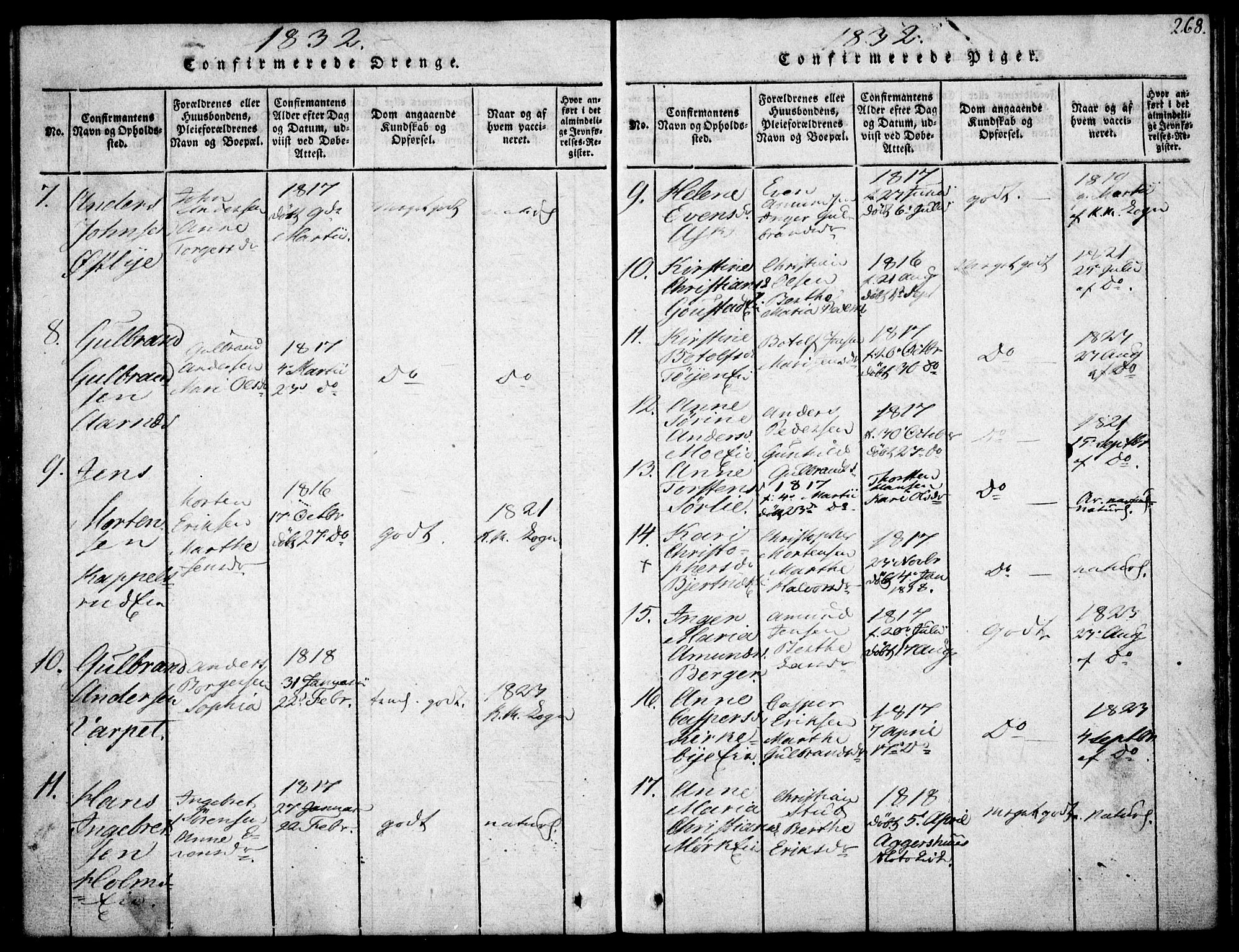 Nittedal prestekontor Kirkebøker, SAO/A-10365a/F/Fa/L0003: Ministerialbok nr. I 3, 1814-1836, s. 268