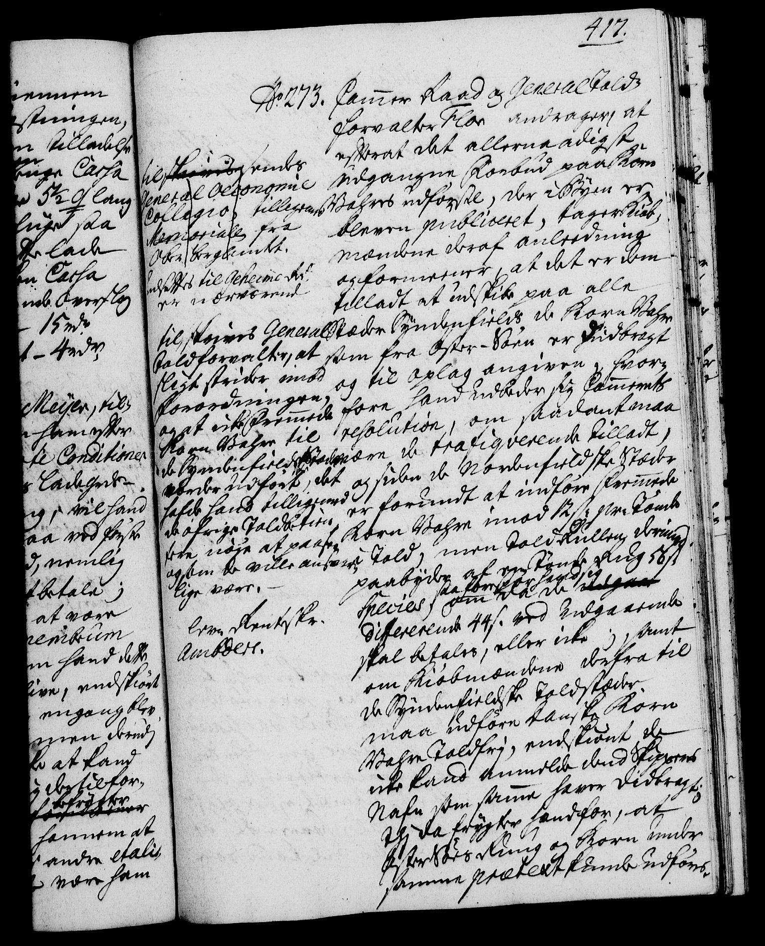 Rentekammeret, Kammerkanselliet, RA/EA-3111/G/Gh/Gha/L0022: Norsk ekstraktmemorialprotokoll (merket RK 53.67), 1739-1741, s. 417