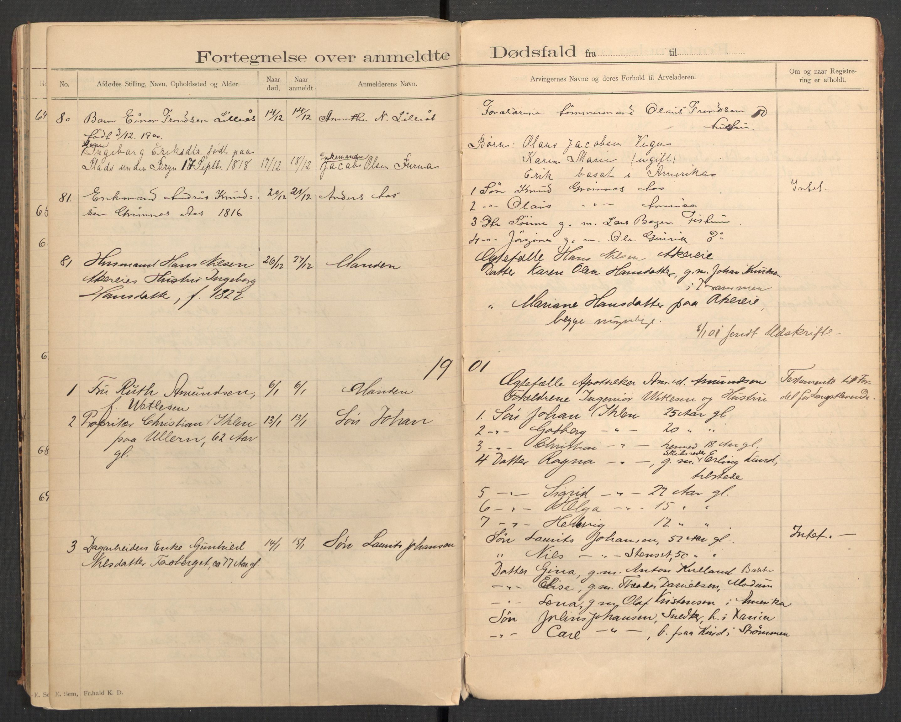Eiker lensmannskontor, AV/SAKO-A-529/H/Ha/L0004: Dødsfallsprotokoll, 1894-1901