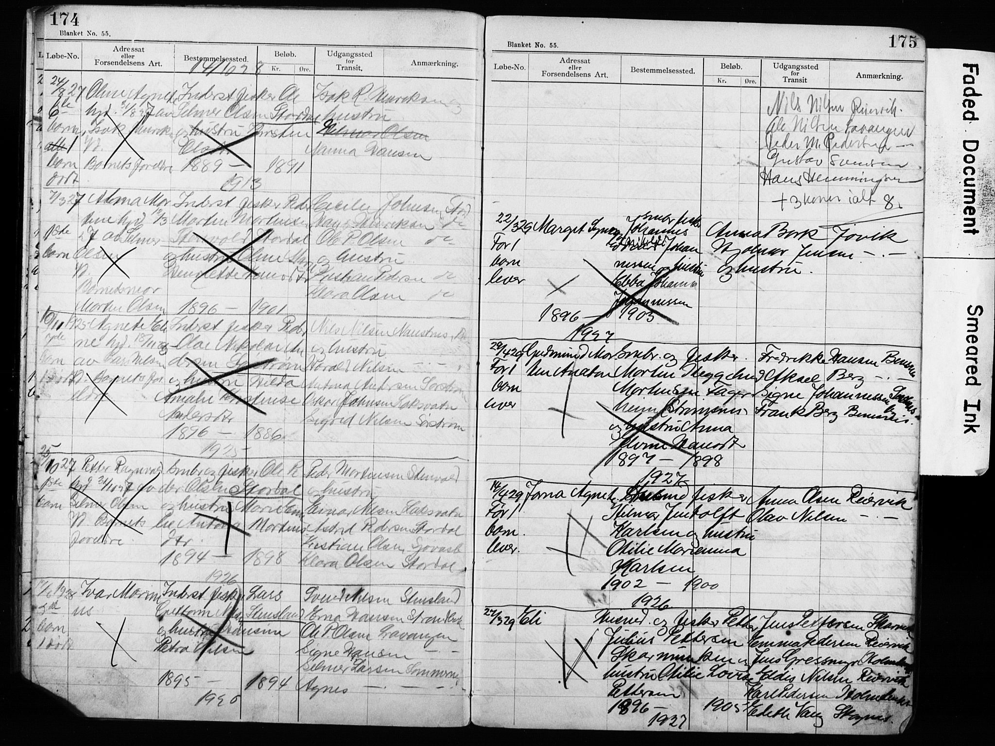 Lyngen sokneprestembete, AV/SATØ-S-1289/H/Ha/L0052/0002: Dåpsbok nr. 52.2, 1915-1928, s. 174-175