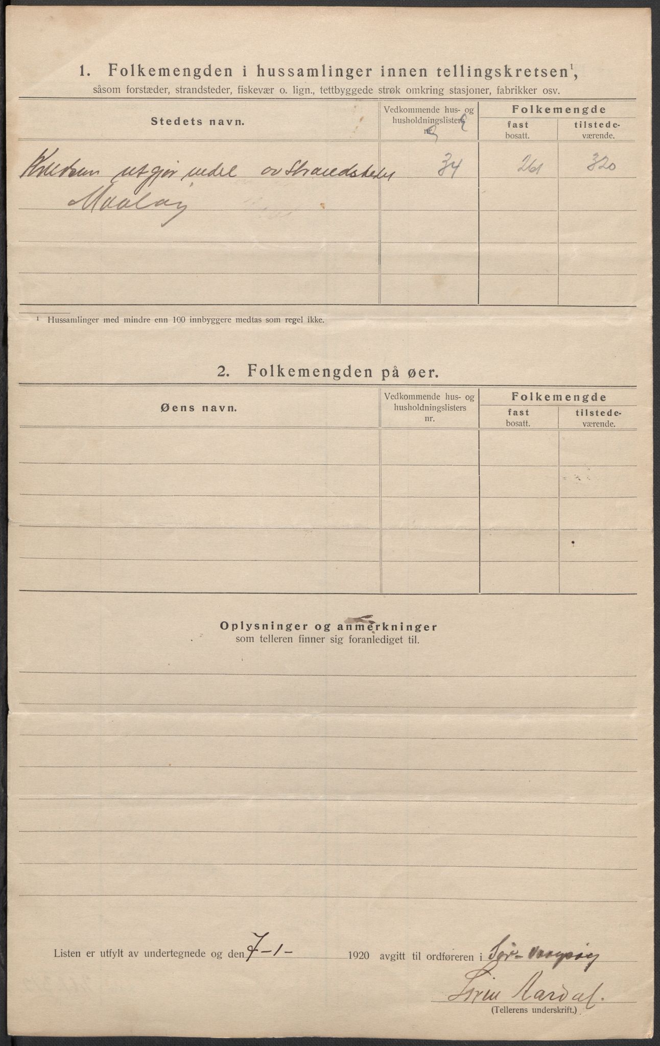 SAB, Folketelling 1920 for 1439 Sør-Vågsøy herred, 1920, s. 25