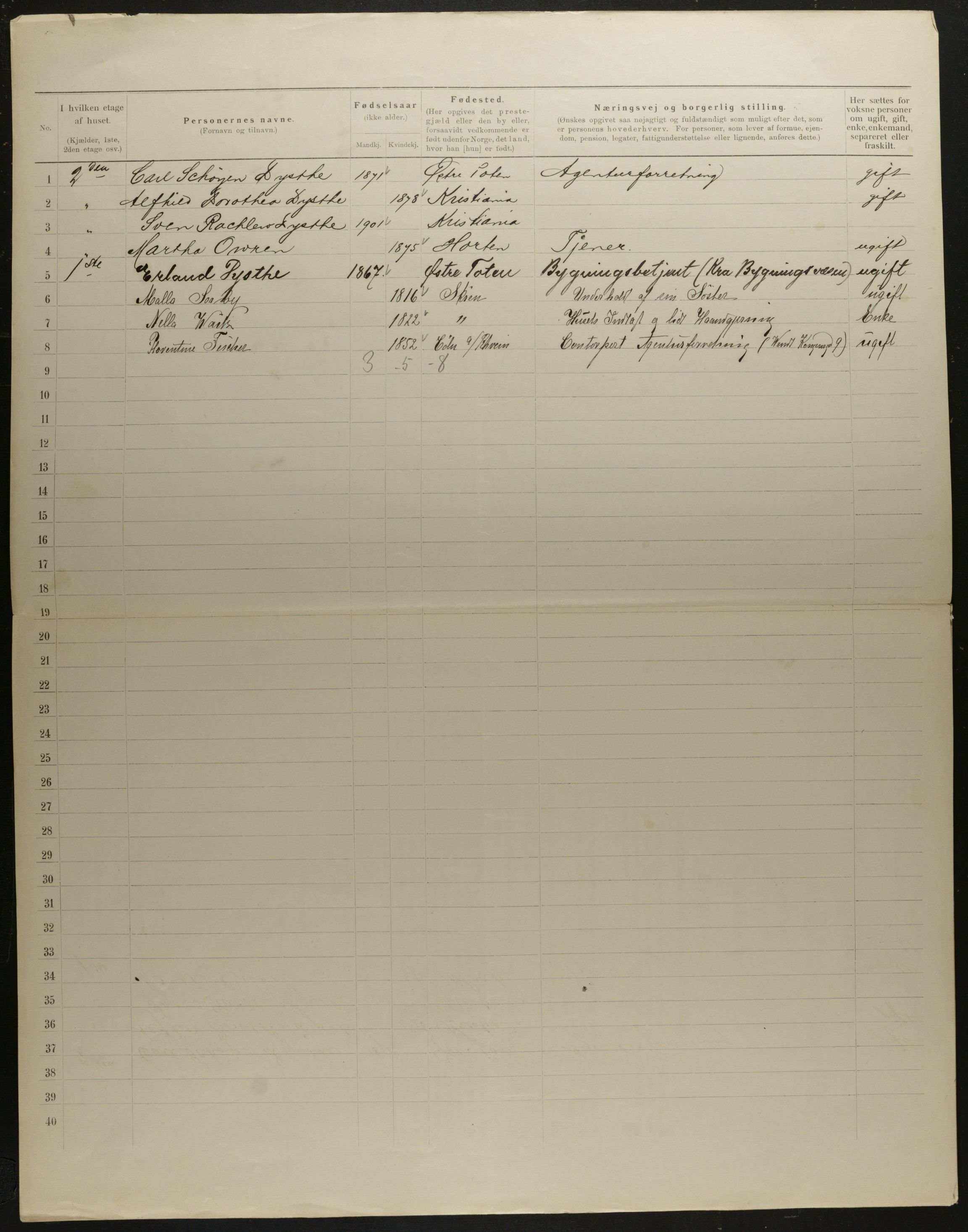 OBA, Kommunal folketelling 31.12.1901 for Kristiania kjøpstad, 1901, s. 7916