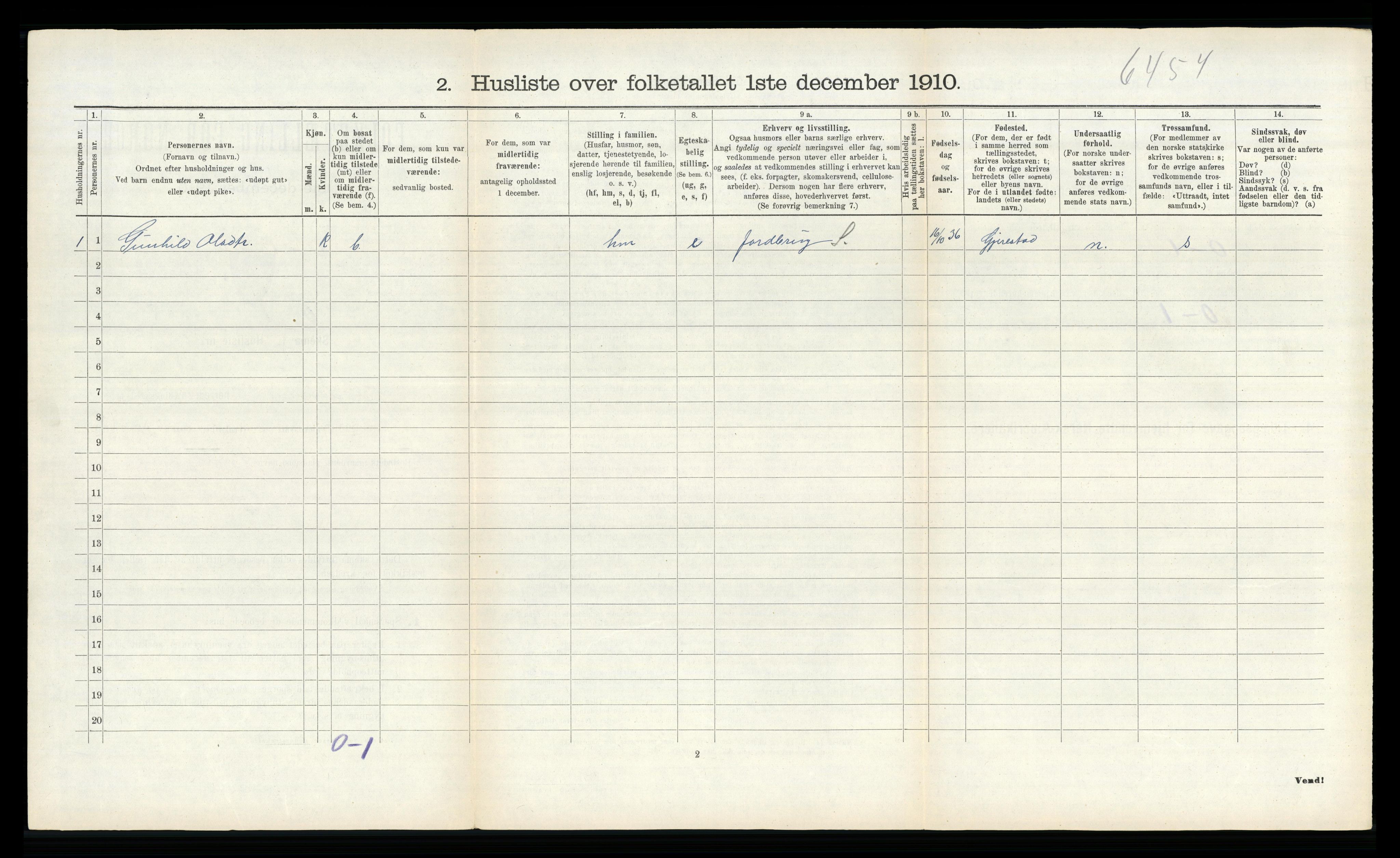 RA, Folketelling 1910 for 0913 Søndeled herred, 1910, s. 295