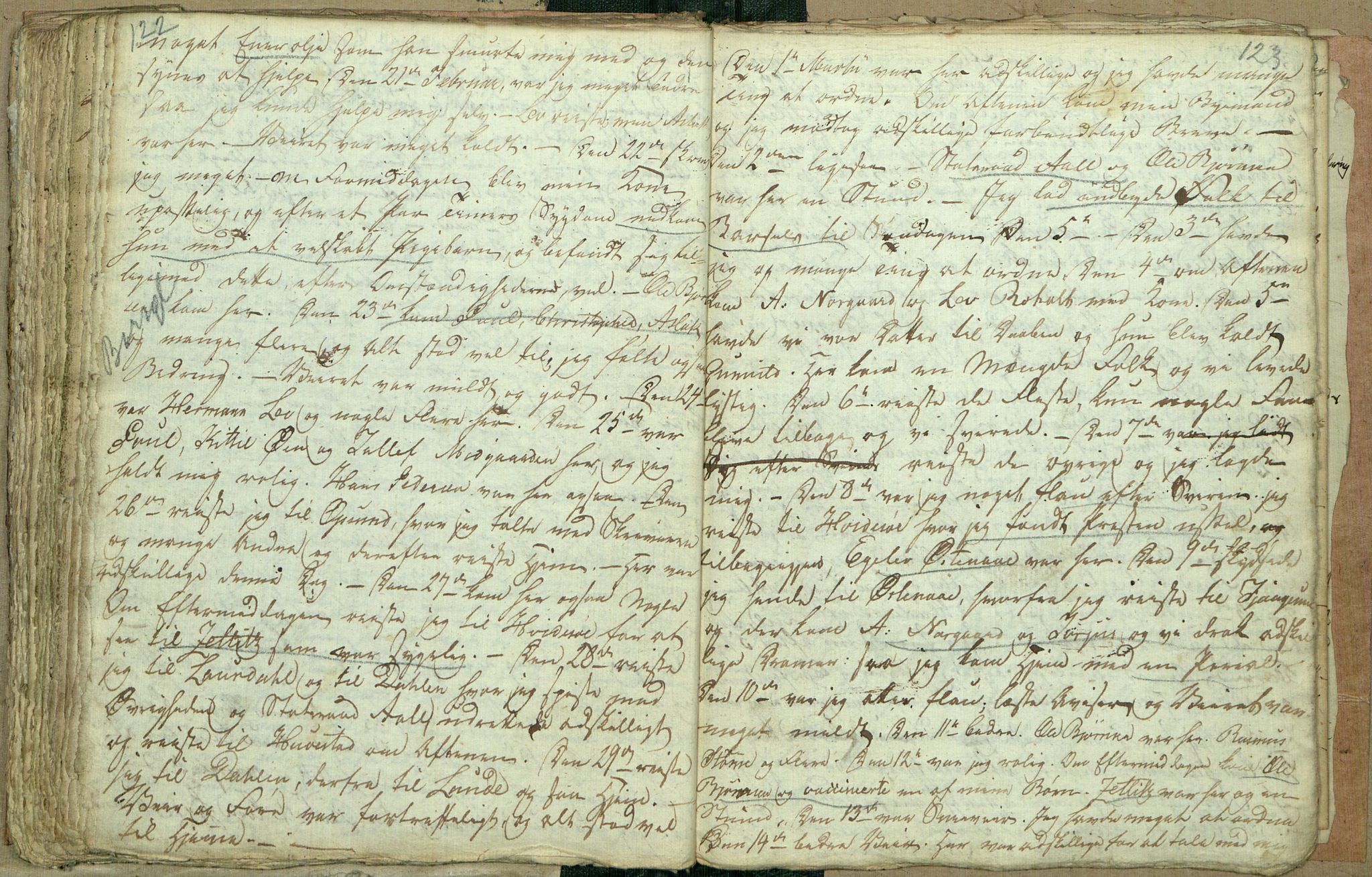 Rikard Berge, TEMU/TGM-A-1003/F/L0007/0016: 251-299 / 266 Dagbok for Ole Blom, 1803-1806, s. 122-123