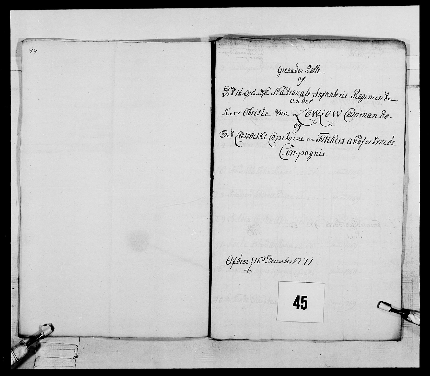 Generalitets- og kommissariatskollegiet, Det kongelige norske kommissariatskollegium, AV/RA-EA-5420/E/Eh/L0057: 1. Opplandske nasjonale infanteriregiment, 1769-1771, s. 601