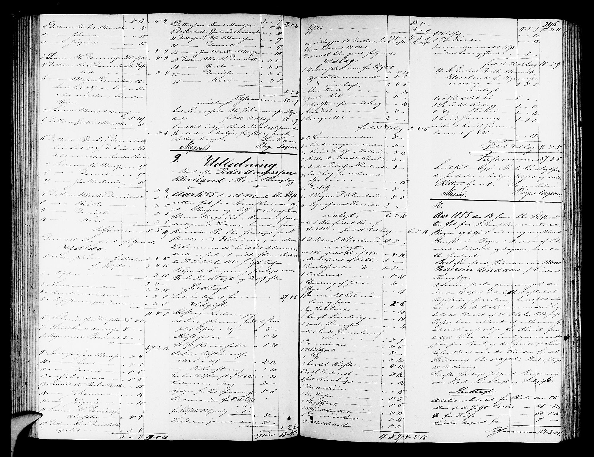 Nordhordland sorenskrivar, AV/SAB-A-2901/1/H/Hd/Hda/L0005: Skifteutlodningsprotokollar, 1851-1857, s. 295b-296a