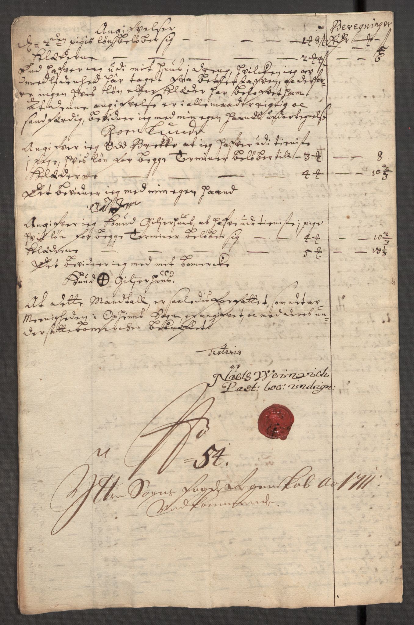Rentekammeret inntil 1814, Reviderte regnskaper, Fogderegnskap, RA/EA-4092/R52/L3317: Fogderegnskap Sogn, 1711, s. 314