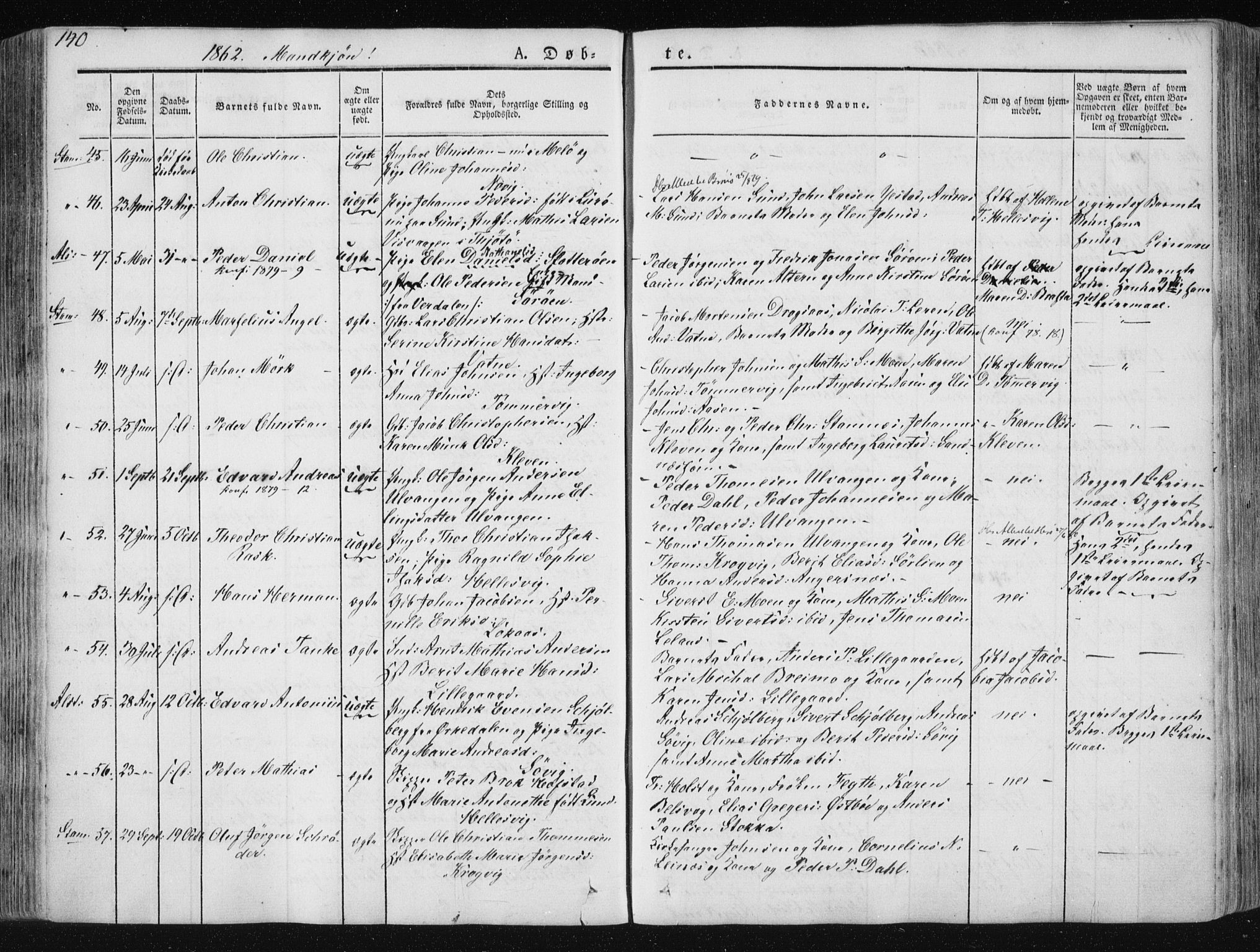 Ministerialprotokoller, klokkerbøker og fødselsregistre - Nordland, AV/SAT-A-1459/830/L0446: Ministerialbok nr. 830A10, 1831-1865, s. 140