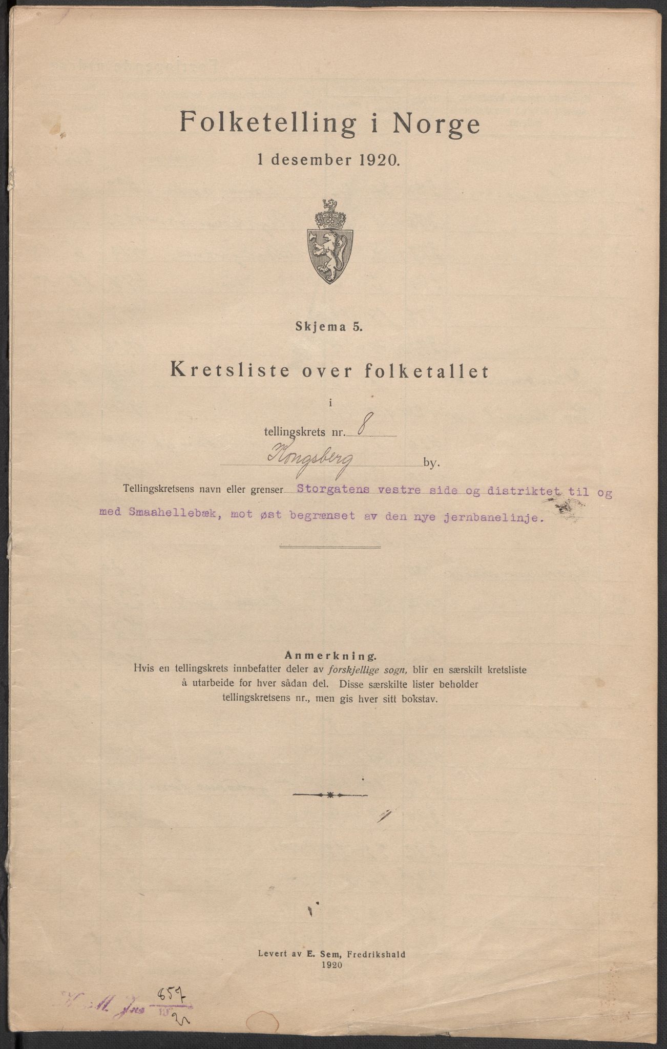 SAKO, Folketelling 1920 for 0604 Kongsberg kjøpstad, 1920, s. 30