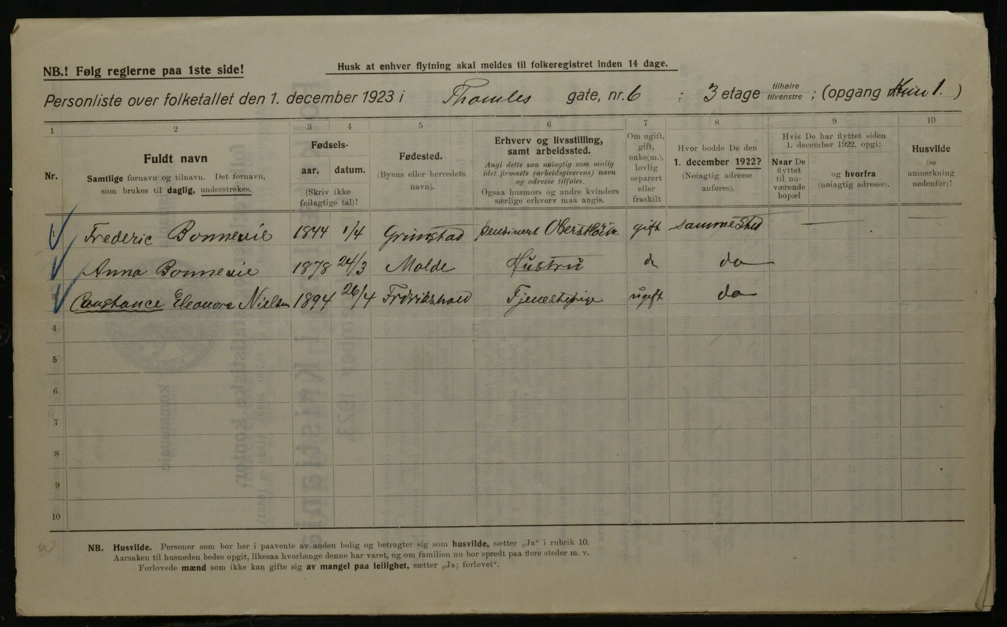 OBA, Kommunal folketelling 1.12.1923 for Kristiania, 1923, s. 120971