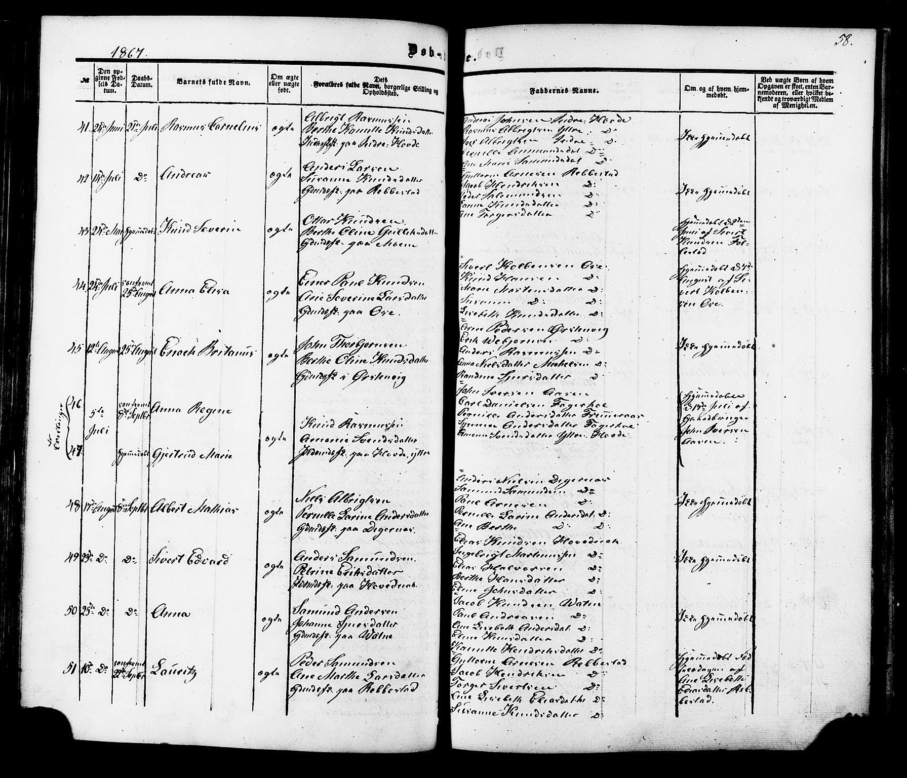 Ministerialprotokoller, klokkerbøker og fødselsregistre - Møre og Romsdal, AV/SAT-A-1454/513/L0175: Ministerialbok nr. 513A02, 1856-1877, s. 58