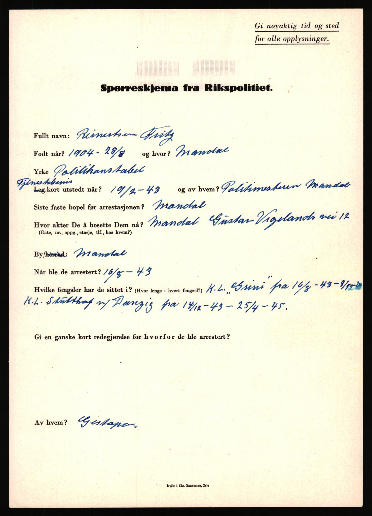 Rikspolitisjefen, AV/RA-S-1560/L/L0014: Pettersen, Aksel - Savosnick, Ernst, 1940-1945, s. 442