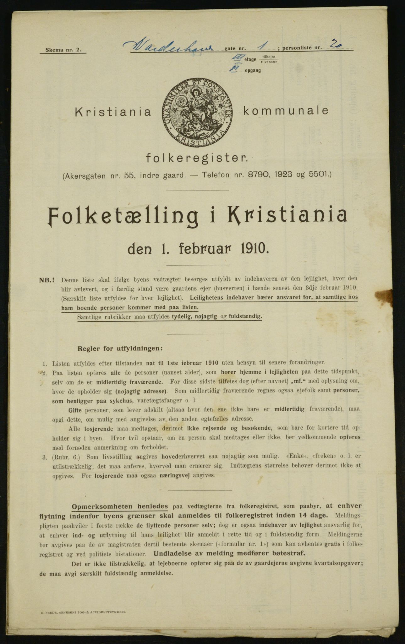 OBA, Kommunal folketelling 1.2.1910 for Kristiania, 1910, s. 69986