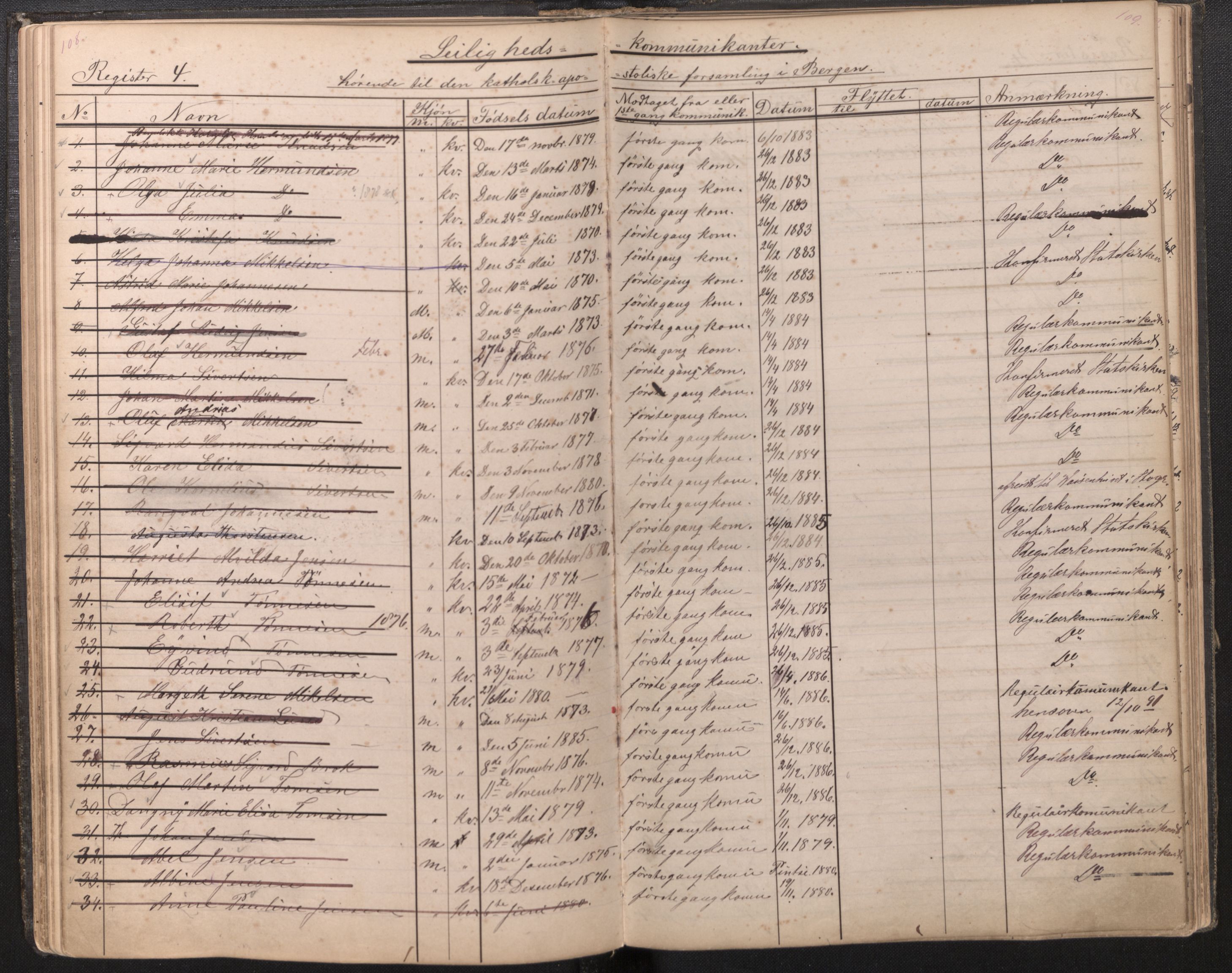 Den katolsk-apostoliske menighet, AV/SAB-SAB/PA-0331/F/L0002: Dissenterprotokoll nr. 2, 1884-1947, s. 108-109
