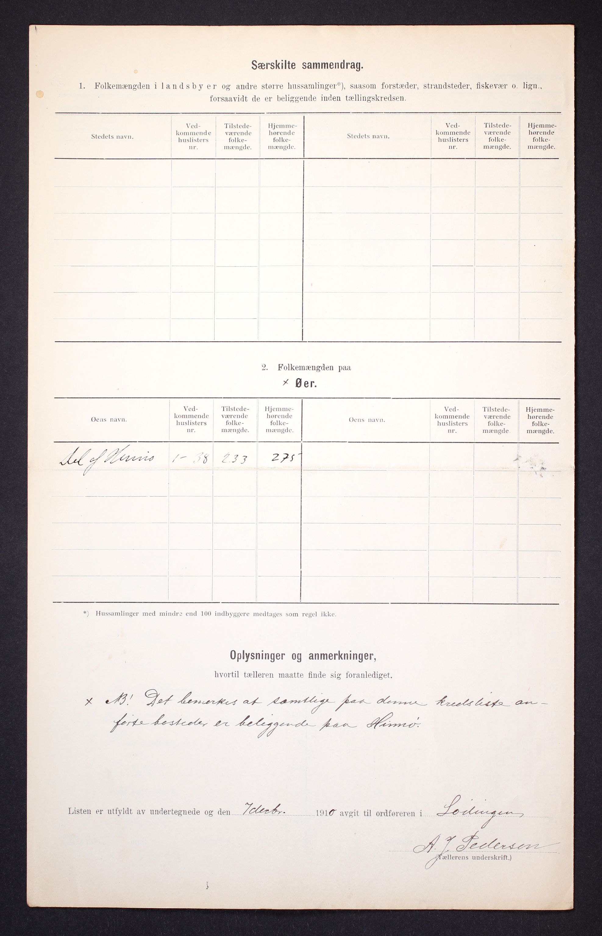 RA, Folketelling 1910 for 1851 Lødingen herred, 1910, s. 9