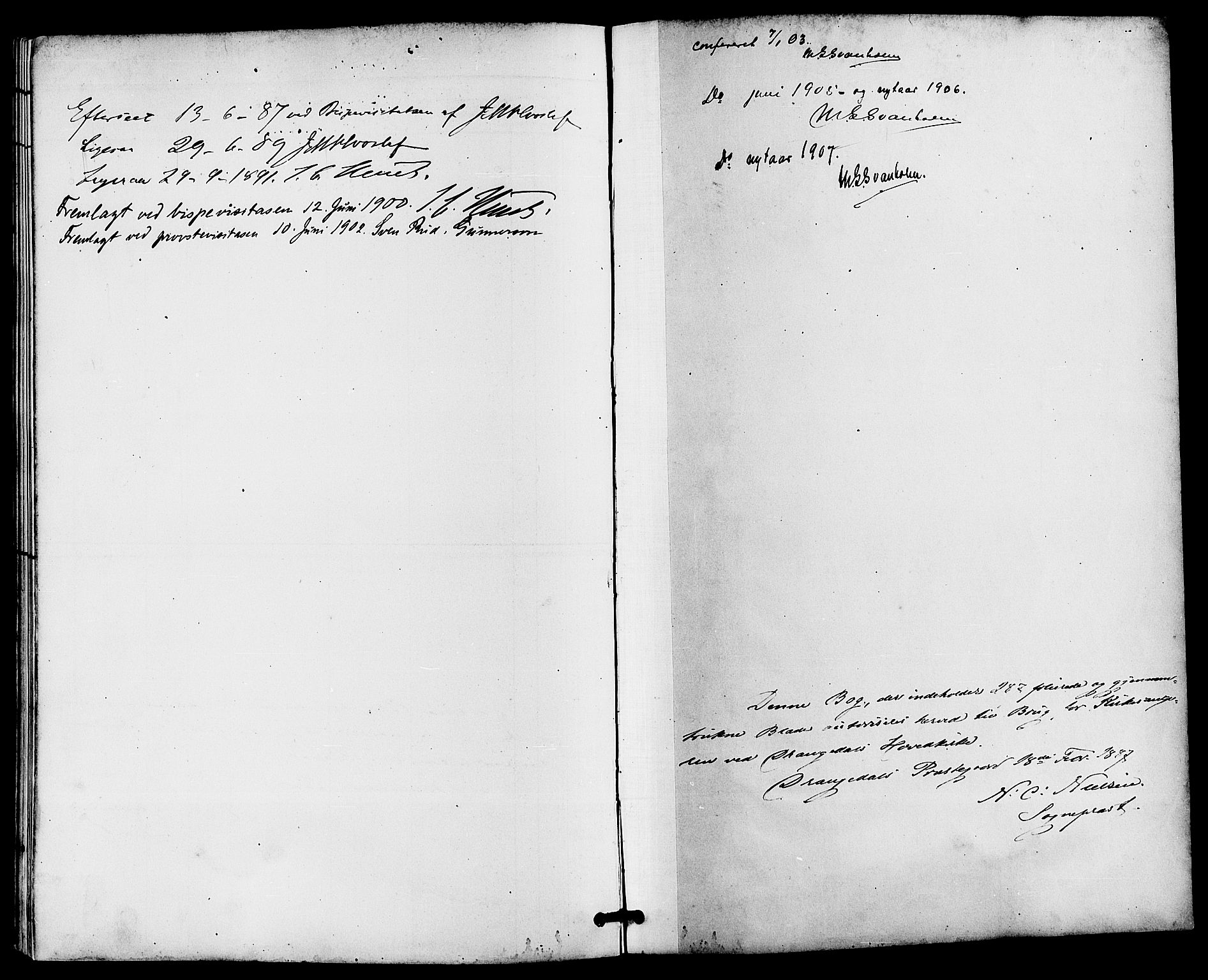 Drangedal kirkebøker, SAKO/A-258/G/Ga/L0003: Klokkerbok nr. I 3, 1887-1906