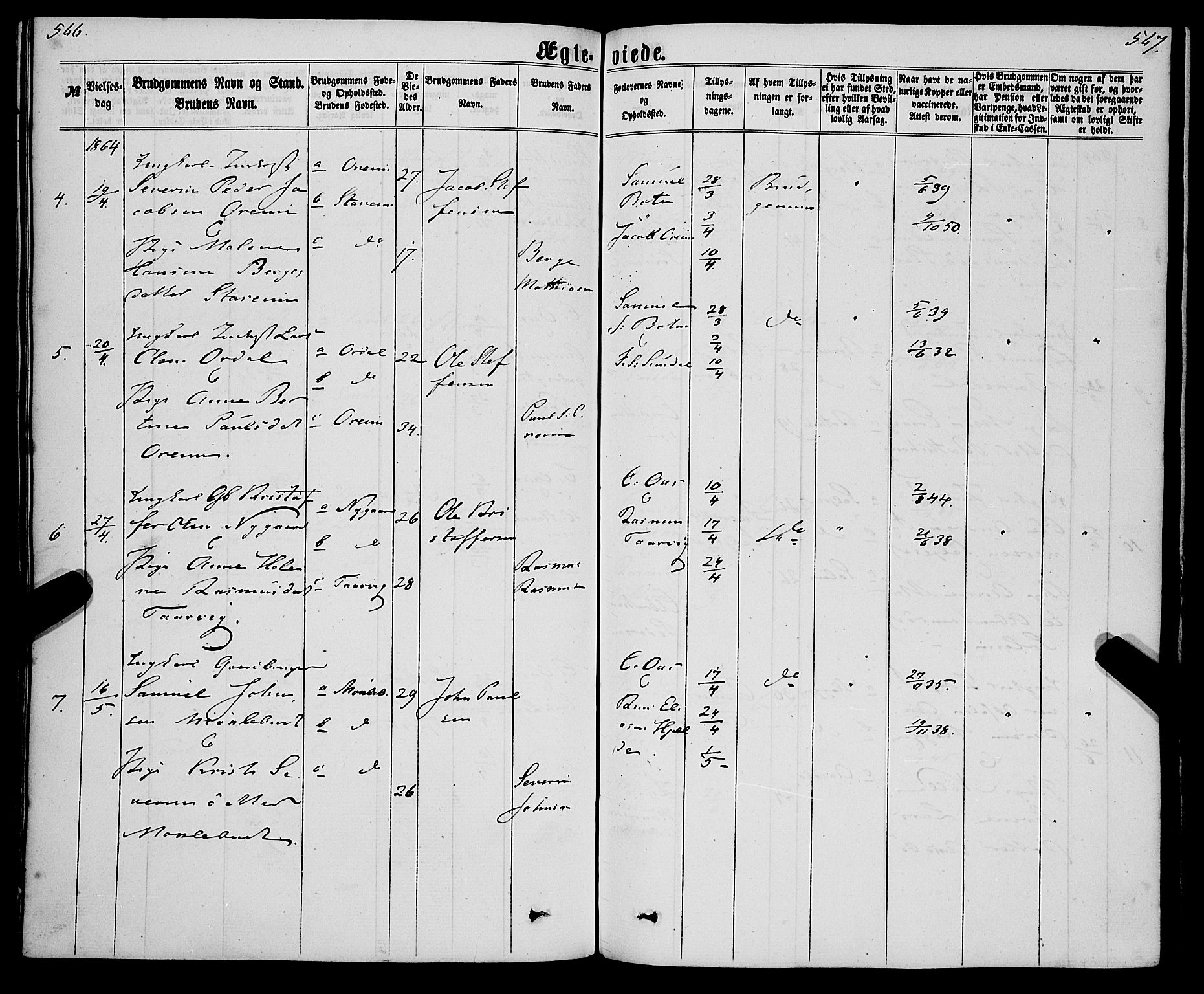 Eid sokneprestembete, AV/SAB-A-82301/H/Haa/Haaa/L0009: Ministerialbok nr. A 9, 1861-1868, s. 566-567