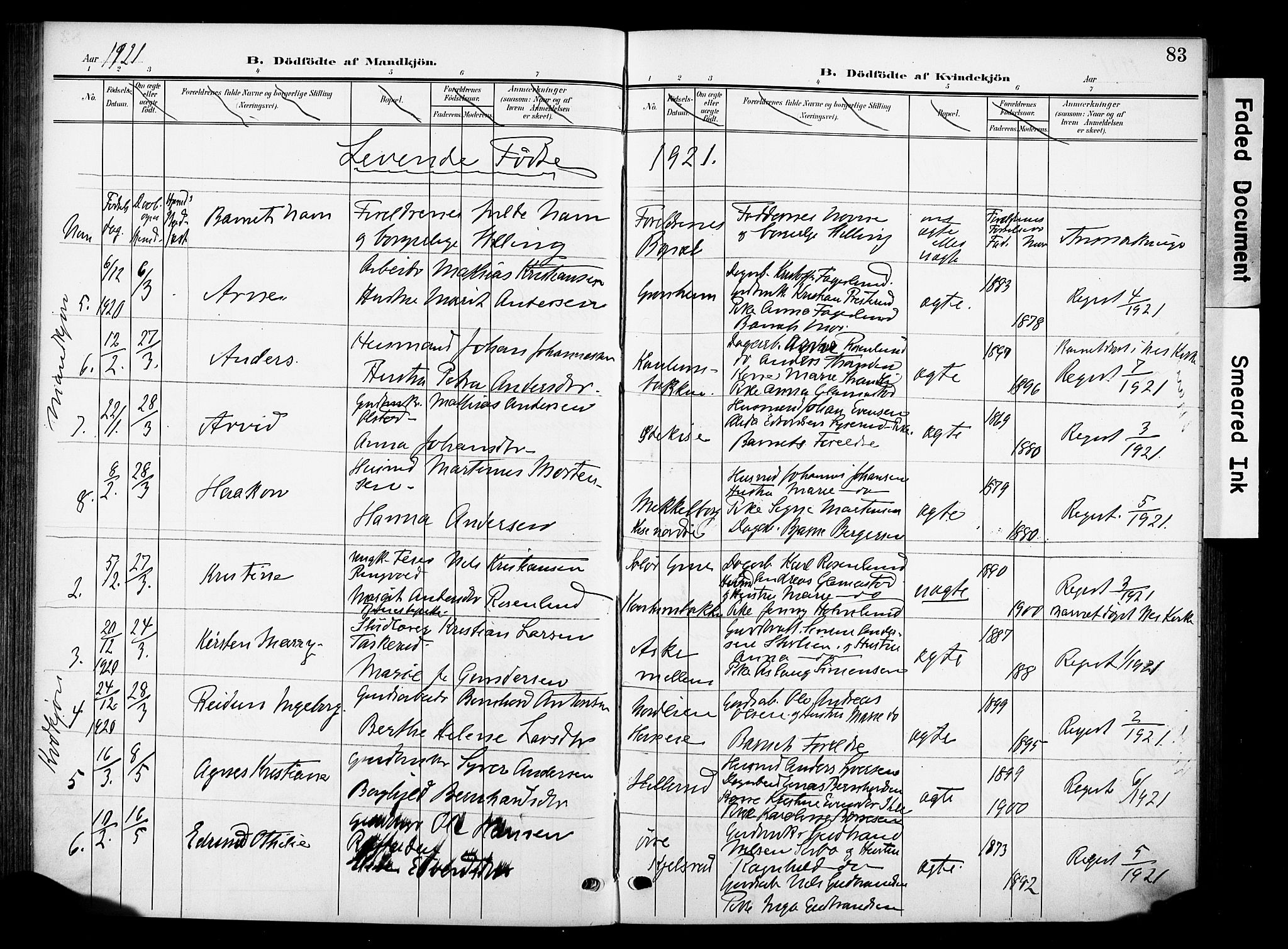 Nes prestekontor, Hedmark, AV/SAH-PREST-020/K/Ka/L0013: Ministerialbok nr. 13, 1906-1924, s. 83