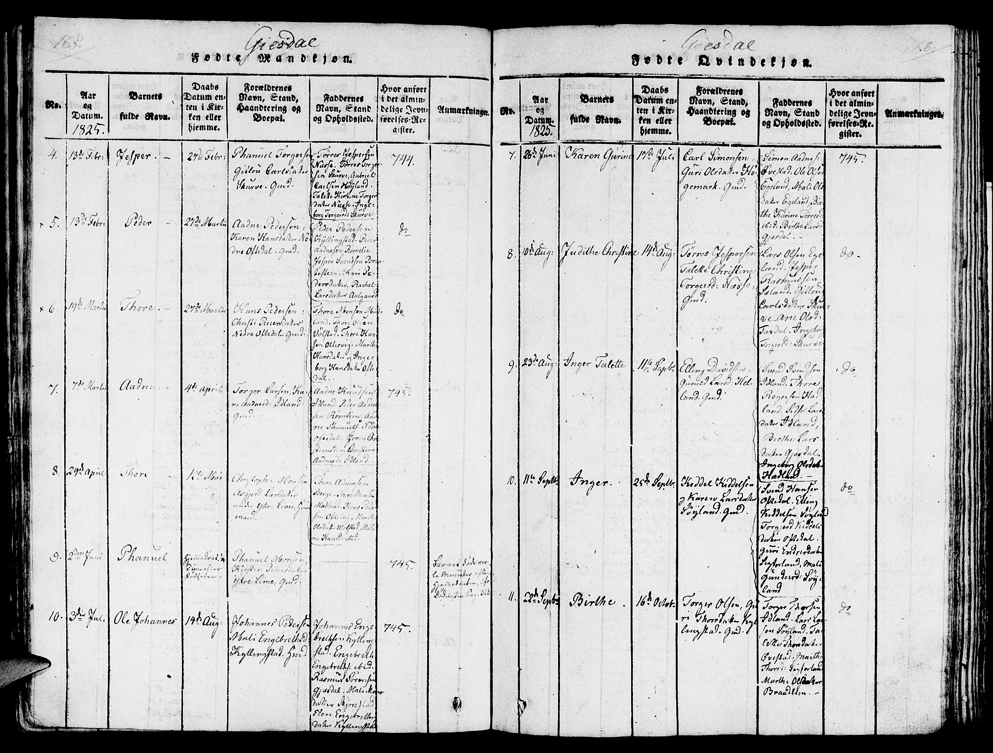 Lye sokneprestkontor, AV/SAST-A-101794/001/30/30BA/L0003: Ministerialbok nr. A 3 /2, 1816-1826, s. 165-166