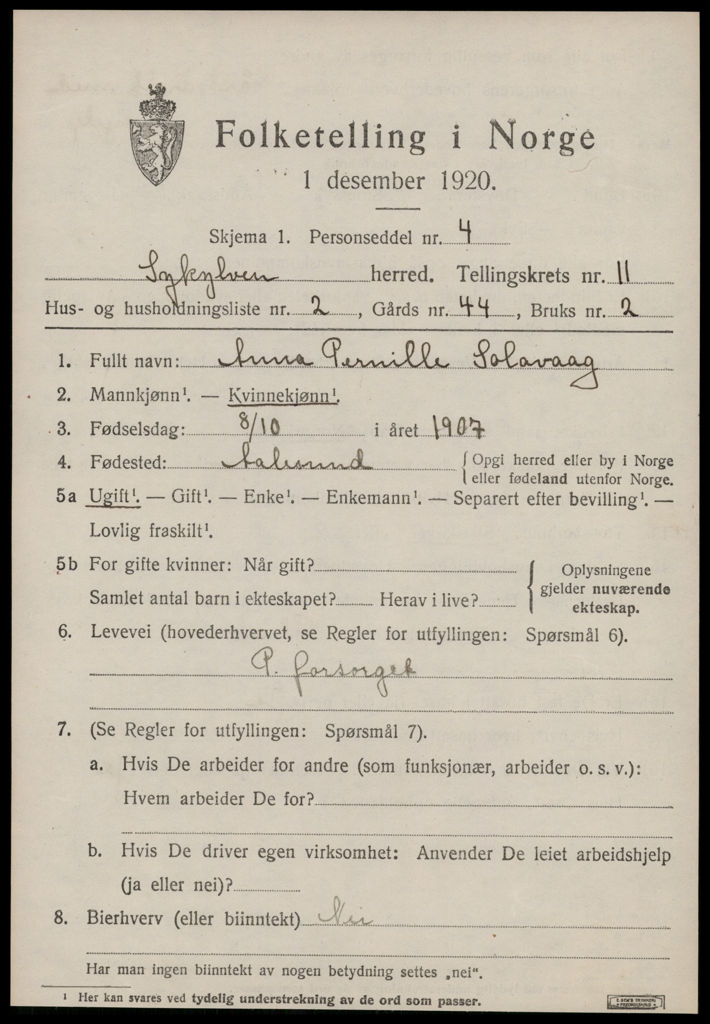 SAT, Folketelling 1920 for 1528 Sykkylven herred, 1920, s. 5429