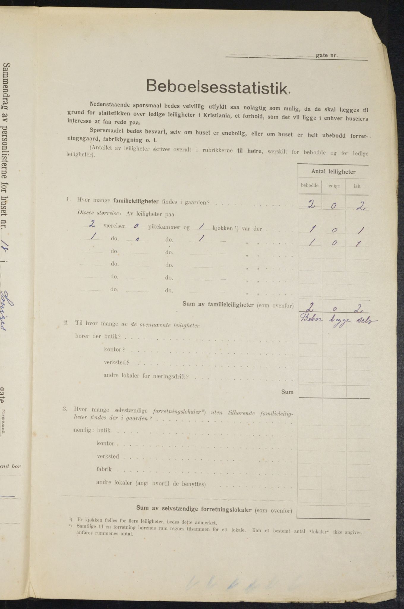 OBA, Kommunal folketelling 1.2.1914 for Kristiania, 1914, s. 106630