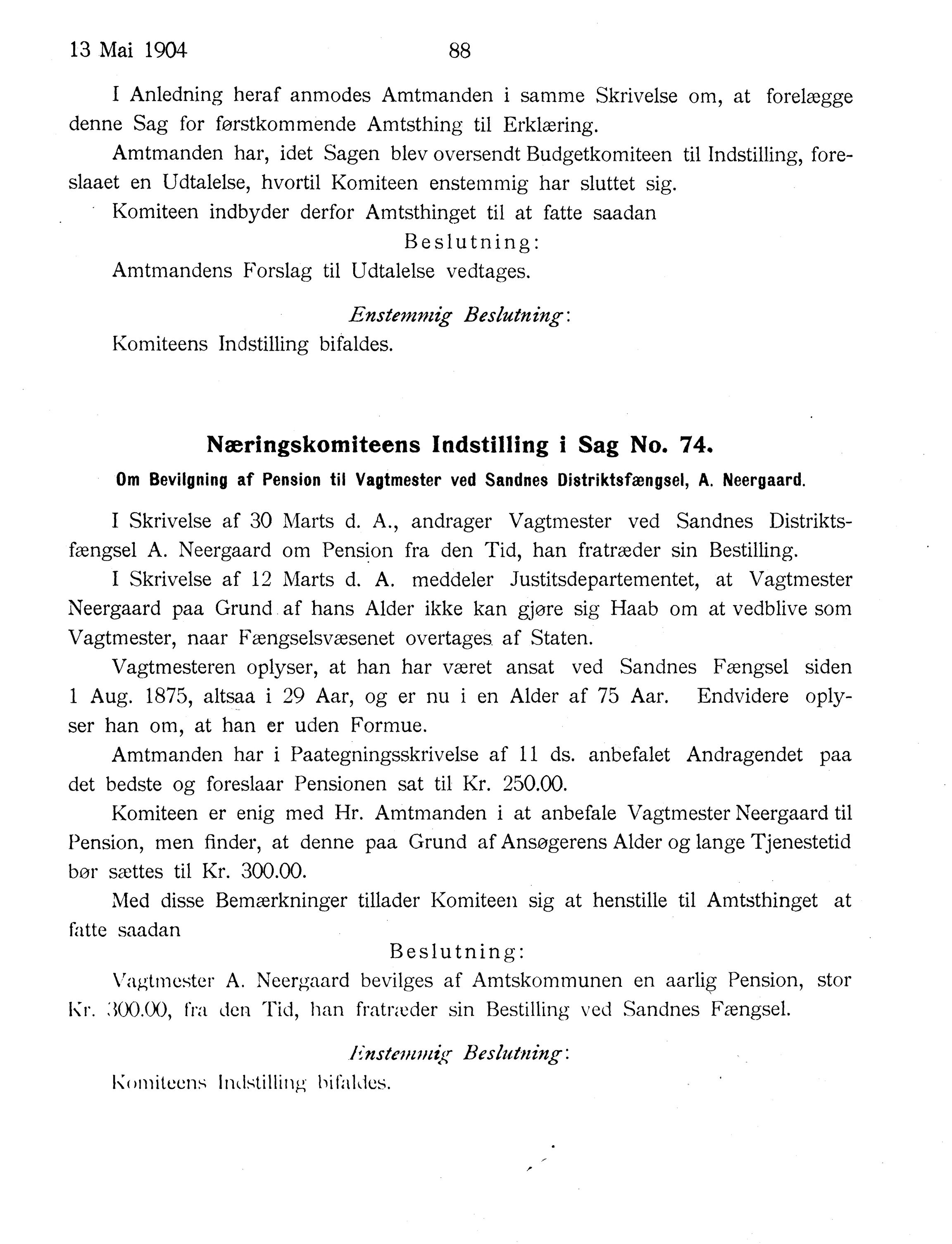 Nordland Fylkeskommune. Fylkestinget, AIN/NFK-17/176/A/Ac/L0027: Fylkestingsforhandlinger 1904, 1904