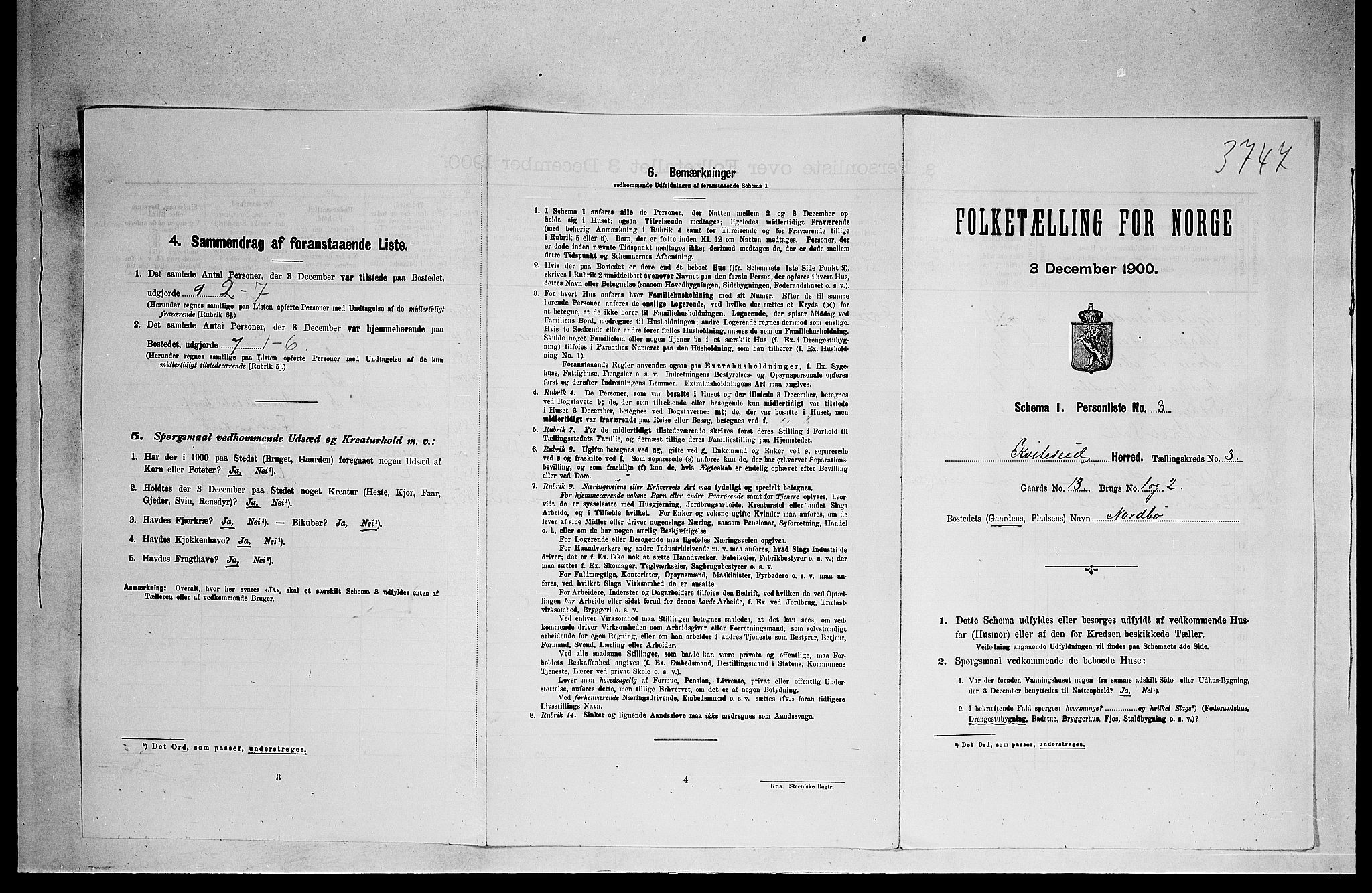 SAKO, Folketelling 1900 for 0829 Kviteseid herred, 1900, s. 201