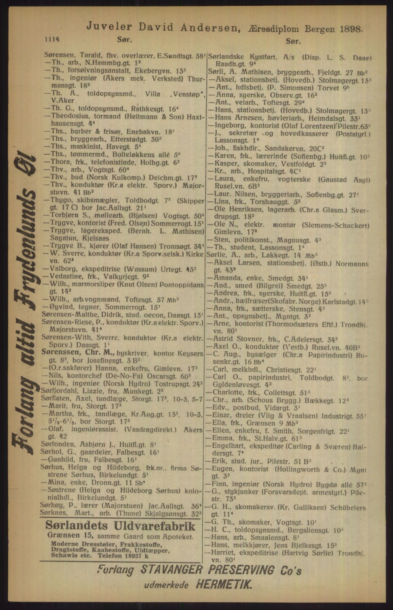 Kristiania/Oslo adressebok, PUBL/-, 1915, s. 1114