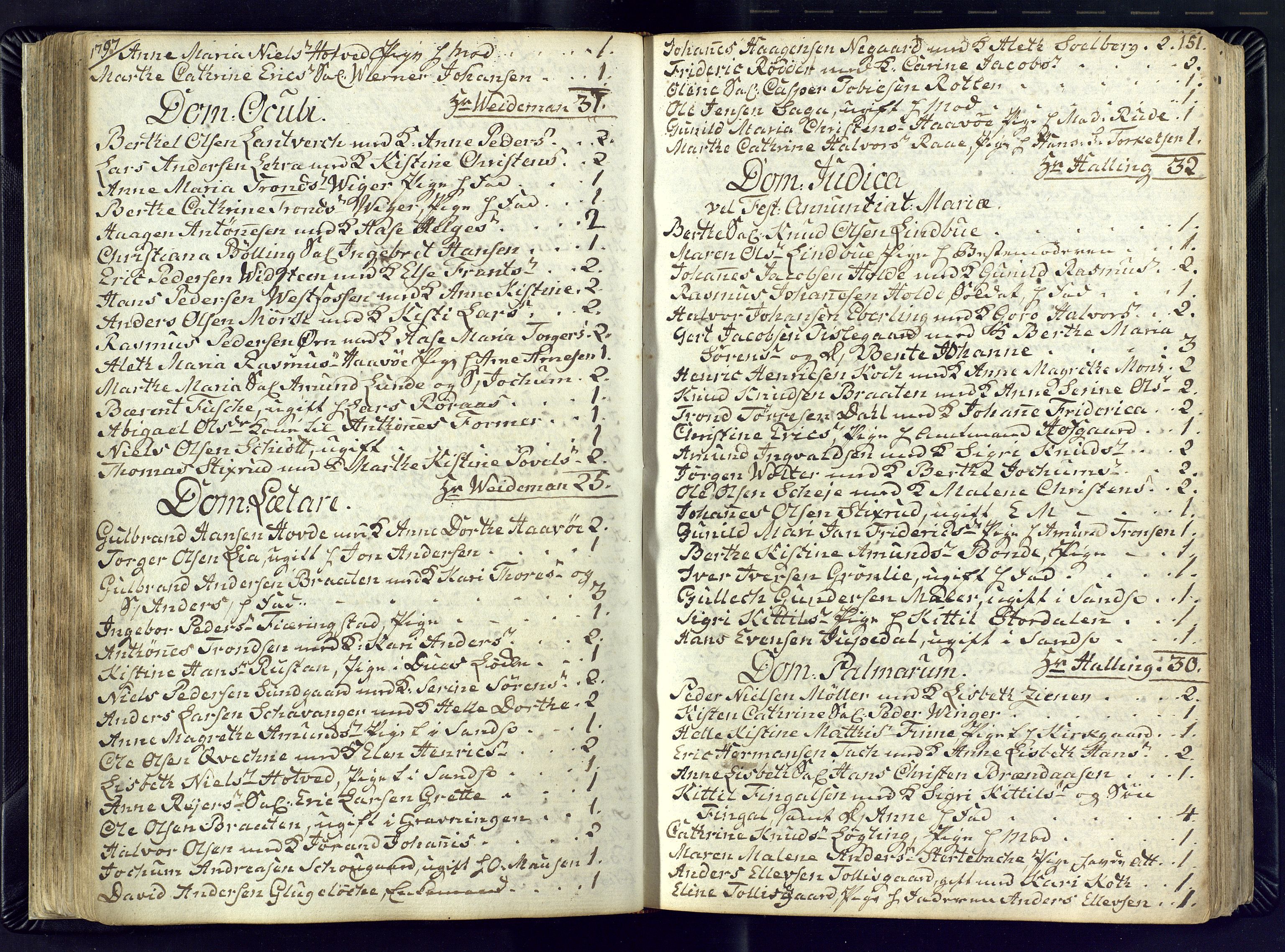 Kongsberg kirkebøker, SAKO/A-22/M/Ma/L0012: Kommunikantprotokoll nr. 12, 1794-1800, s. 151