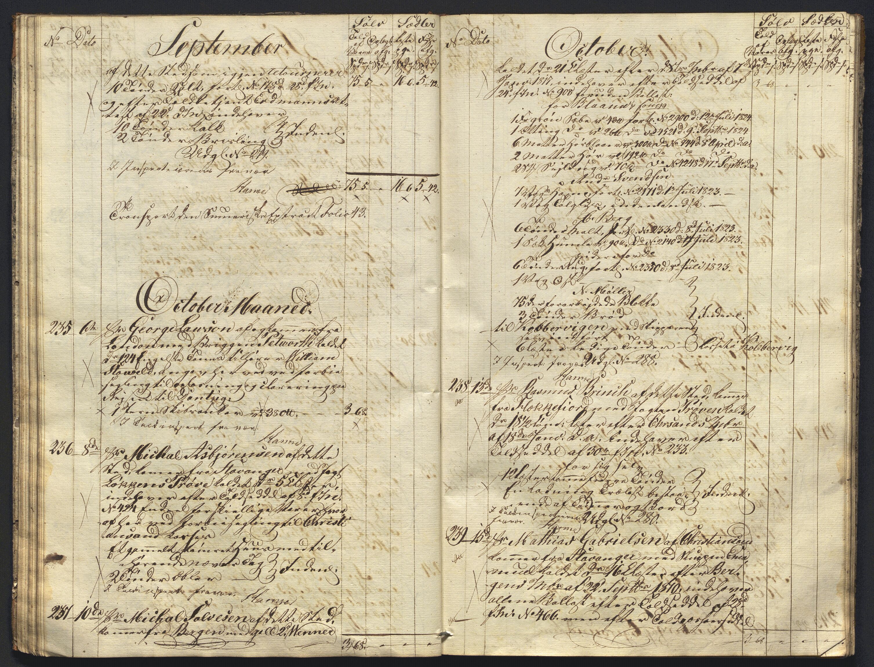 Revisjonsdepartementet, 2. revisjonskontor, AV/RA-S-1115/E/E015/L0059: Egersund: Tollbok, 1825, s. 34b-35a