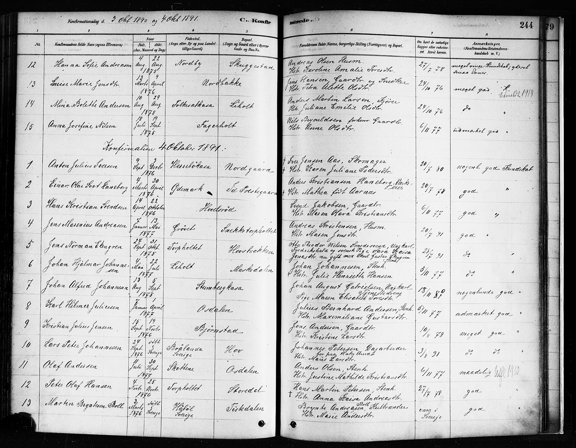 Idd prestekontor Kirkebøker, AV/SAO-A-10911/F/Fc/L0006a: Ministerialbok nr. III 6A, 1878-1903, s. 244