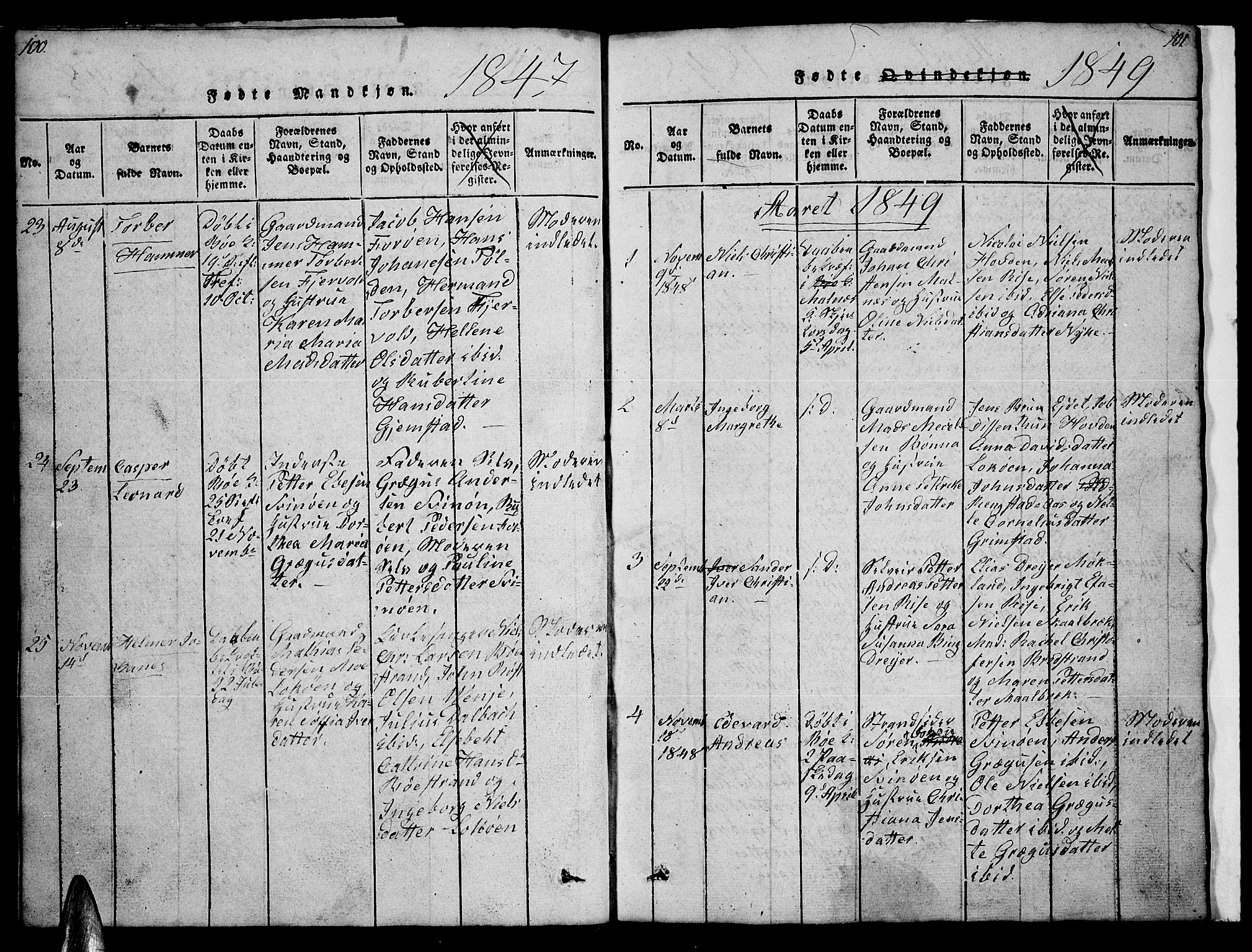 Ministerialprotokoller, klokkerbøker og fødselsregistre - Nordland, AV/SAT-A-1459/891/L1312: Klokkerbok nr. 891C01, 1820-1856, s. 100-101