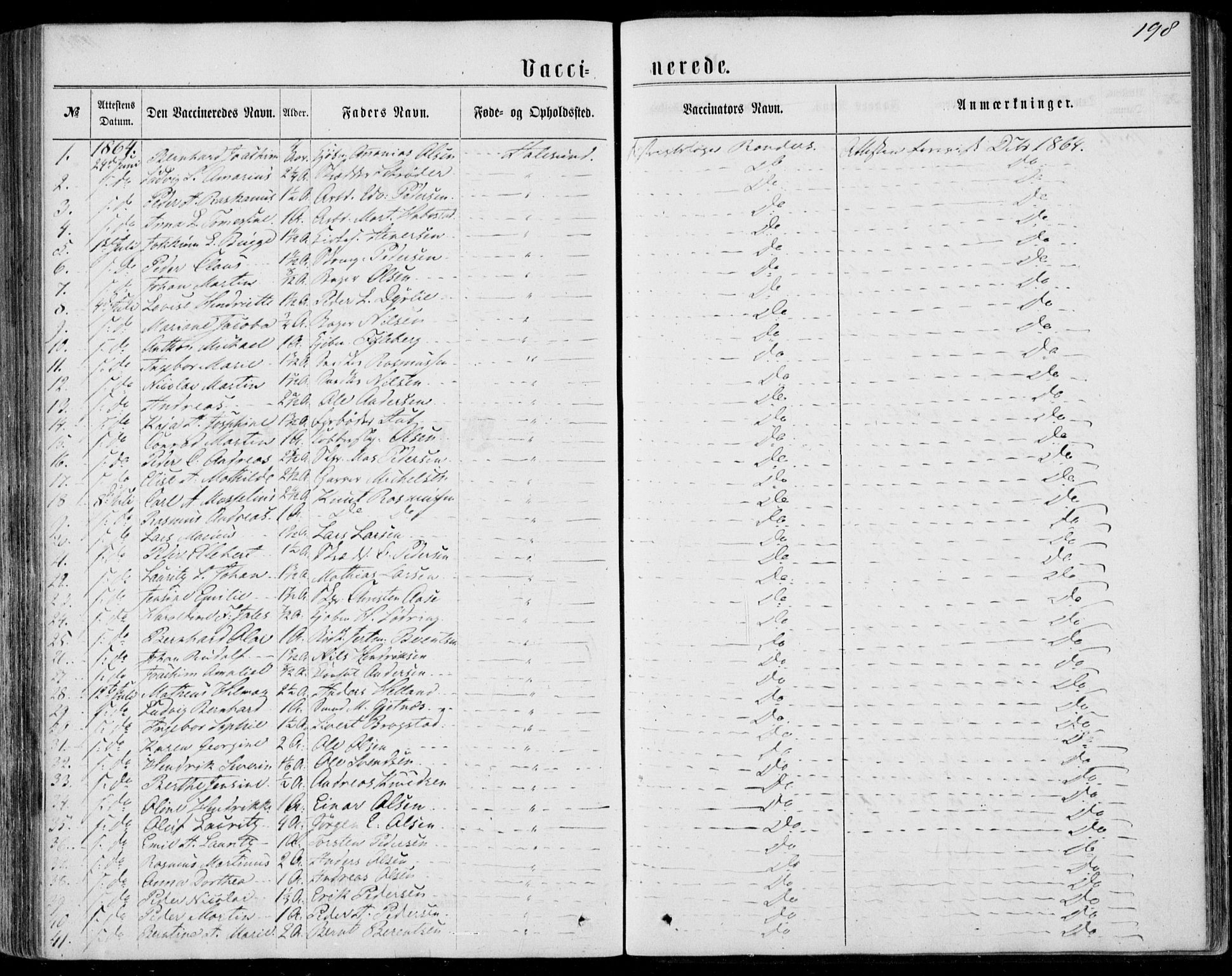 Ministerialprotokoller, klokkerbøker og fødselsregistre - Møre og Romsdal, SAT/A-1454/529/L0452: Ministerialbok nr. 529A02, 1864-1871, s. 198