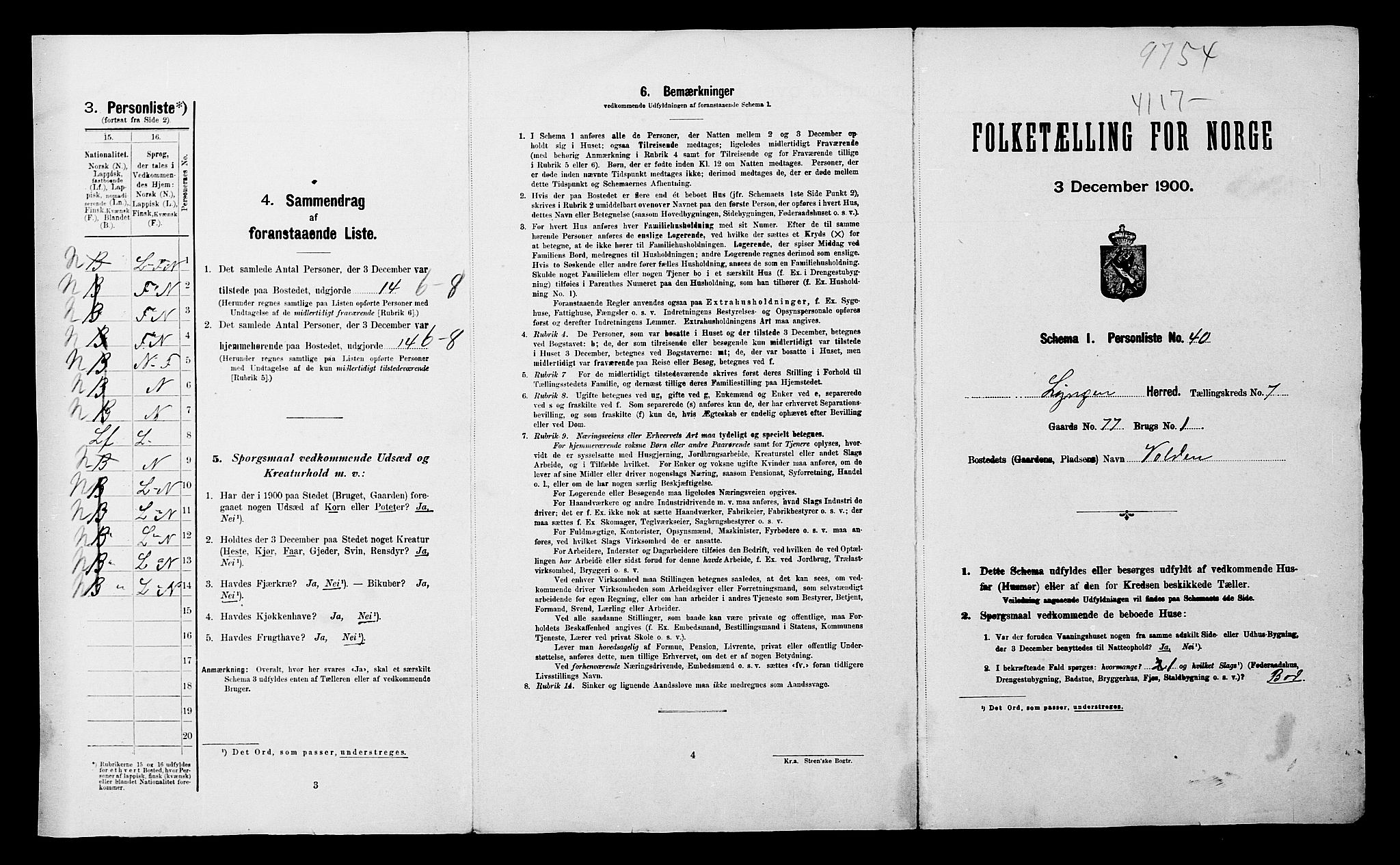 SATØ, Folketelling 1900 for 1938 Lyngen herred, 1900, s. 47