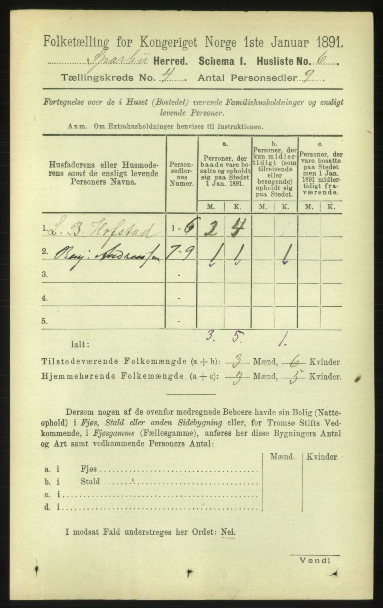 RA, Folketelling 1891 for 1731 Sparbu herred, 1891, s. 1327