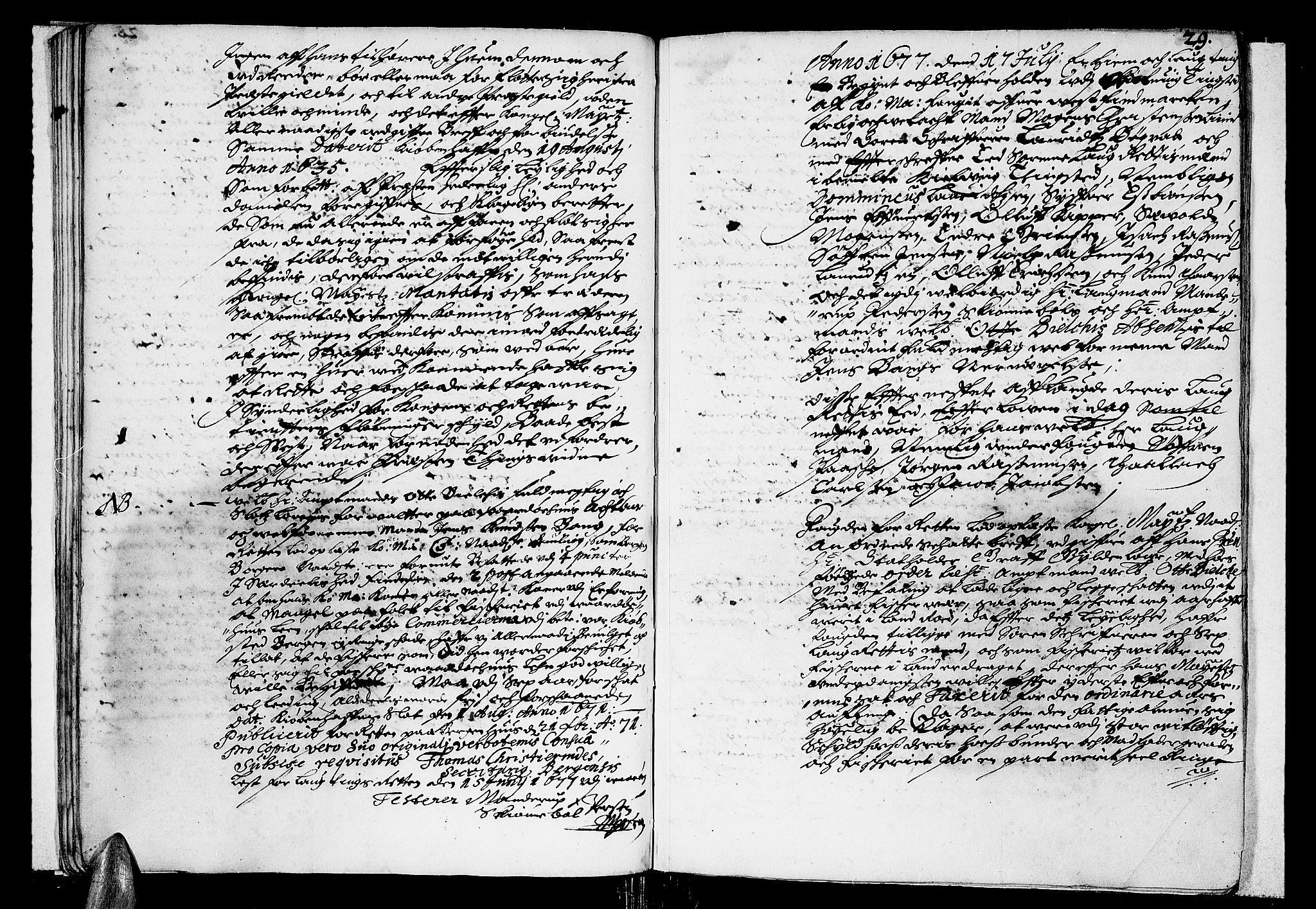 Finnmark sorenskriveri, AV/SATØ-S-0053/F/Fa/L0015: Justisprotokoller, 1677-1678, s. 28b-29a