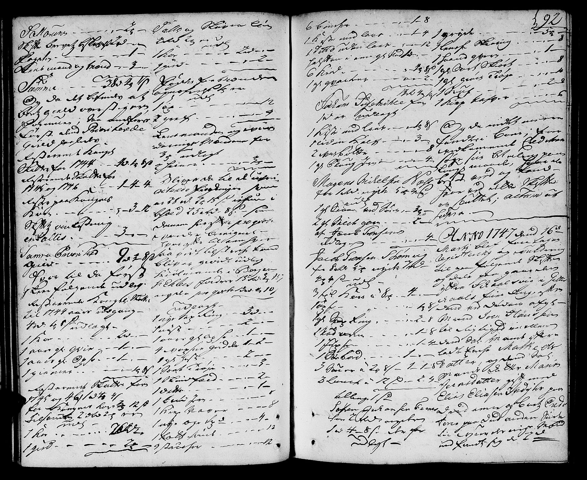 Salten sorenskriveri, AV/SAT-A-4578/1/3/3A/L0007: Skifteprotokoll 5a, 1745-1753, s. 91b-92a