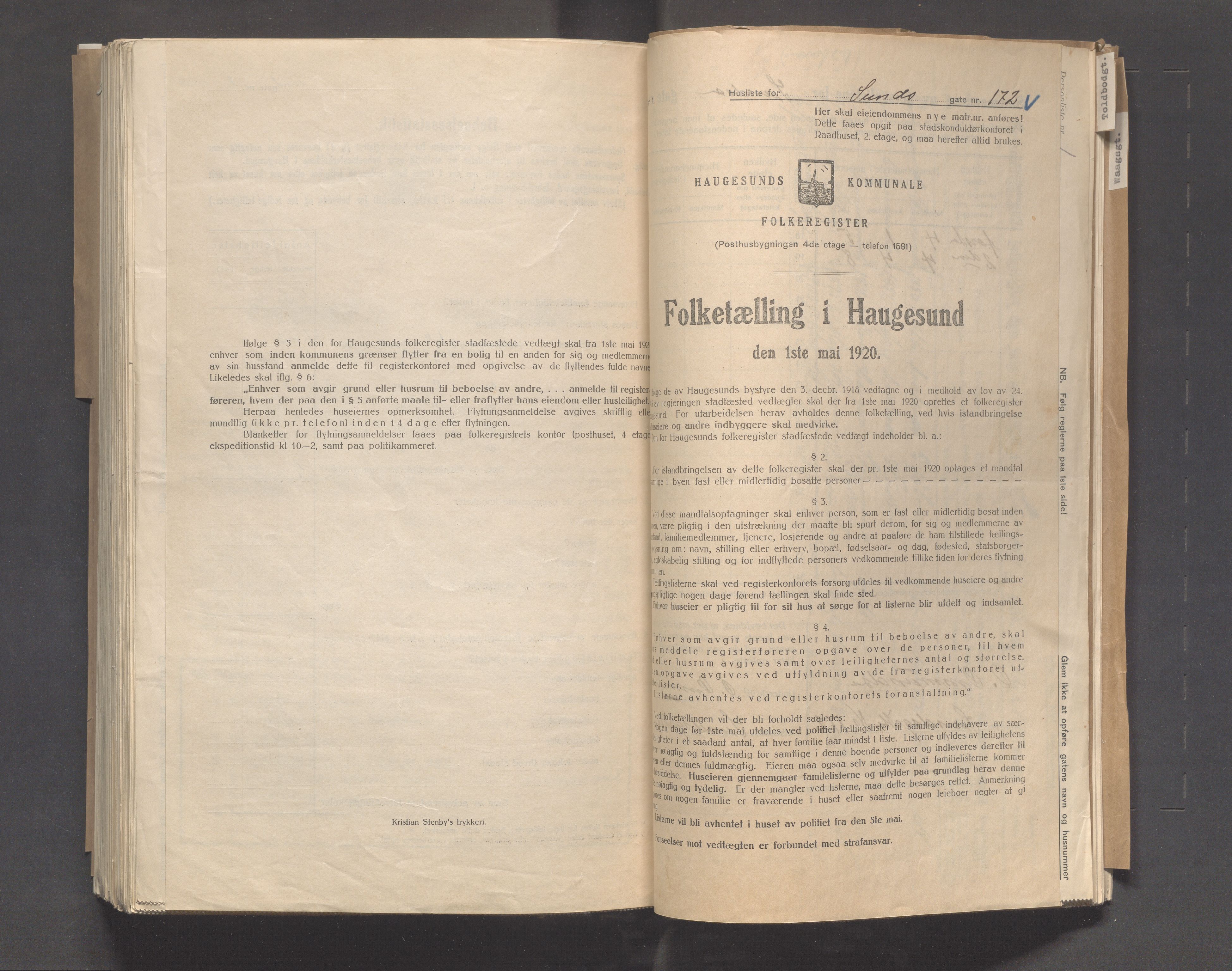 IKAR, Kommunal folketelling 1.5.1920 for Haugesund, 1920, s. 7103