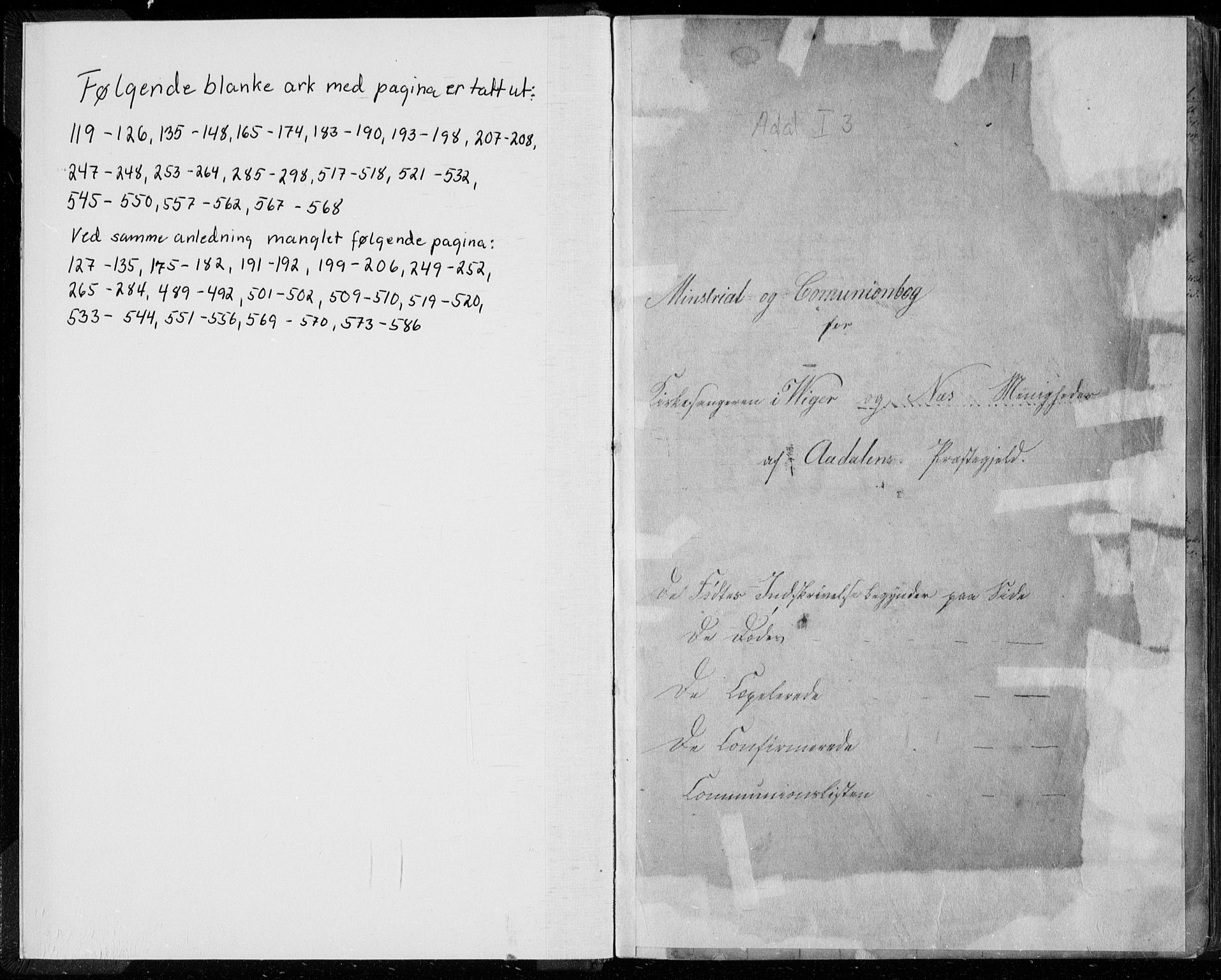 Ådal kirkebøker, SAKO/A-248/G/Ga/L0003: Klokkerbok nr. I 3, 1862-1891, s. 0-1
