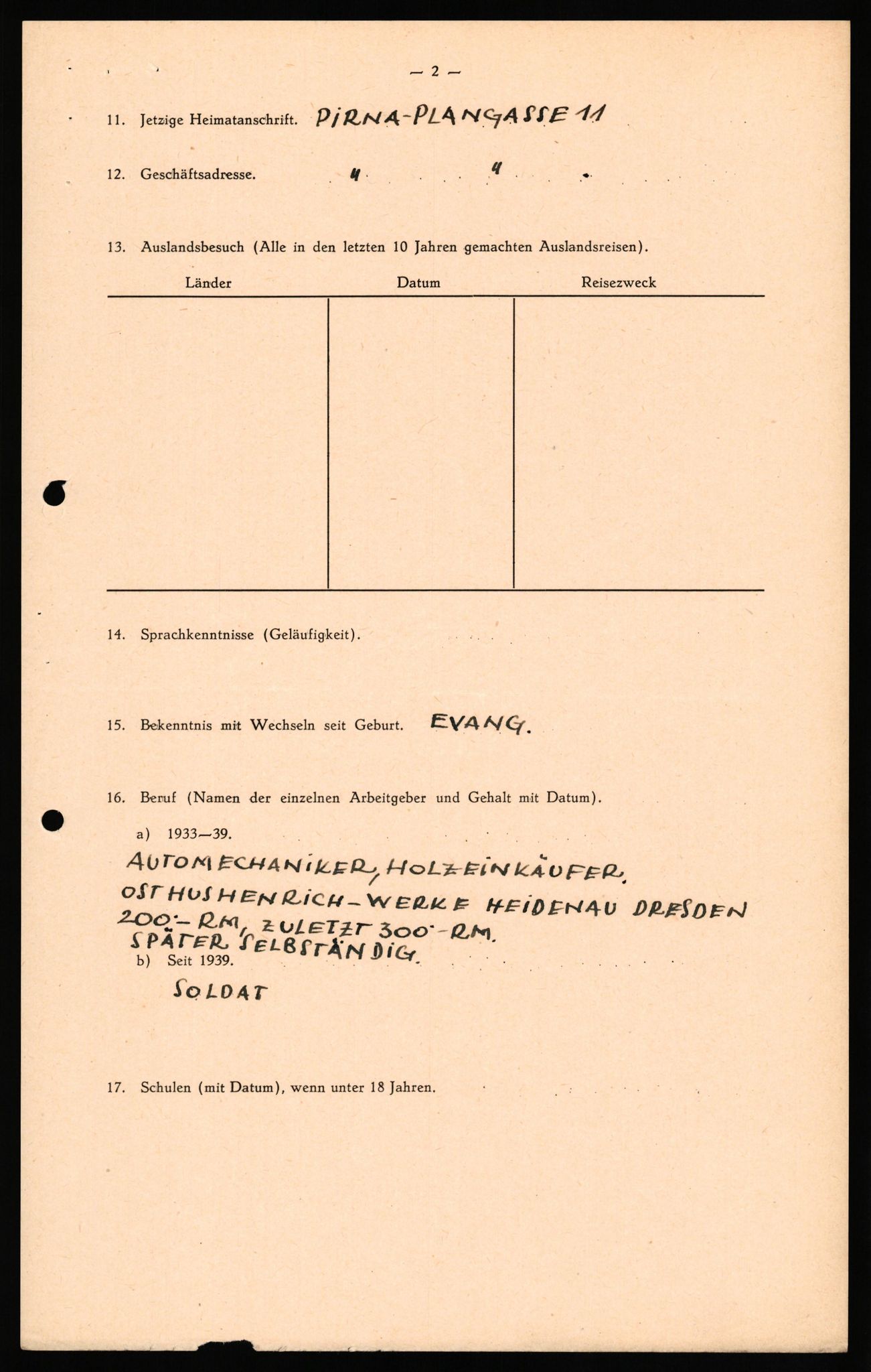 Forsvaret, Forsvarets overkommando II, AV/RA-RAFA-3915/D/Db/L0032: CI Questionaires. Tyske okkupasjonsstyrker i Norge. Tyskere., 1945-1946, s. 68