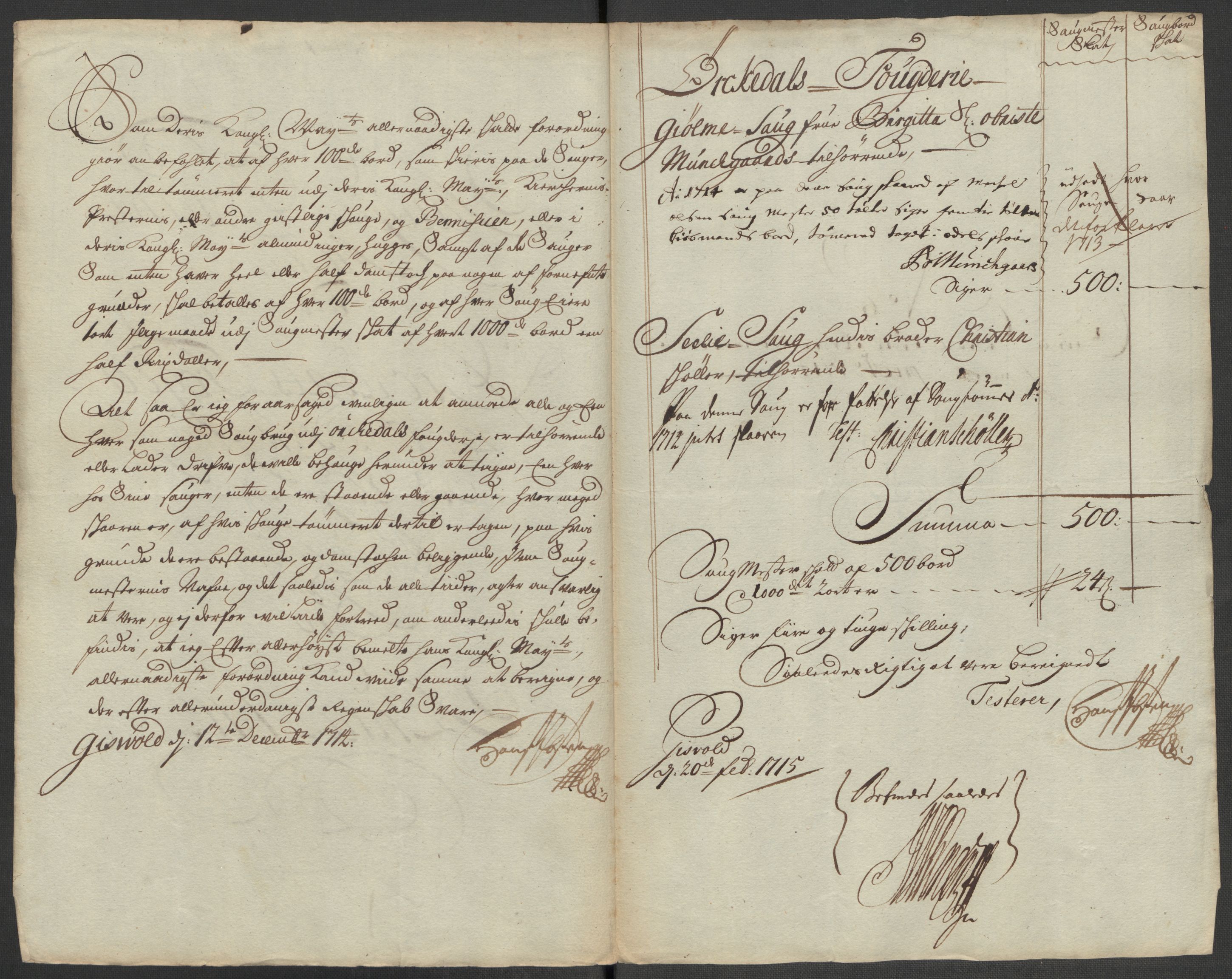 Rentekammeret inntil 1814, Reviderte regnskaper, Fogderegnskap, AV/RA-EA-4092/R60/L3965: Fogderegnskap Orkdal og Gauldal, 1714, s. 125
