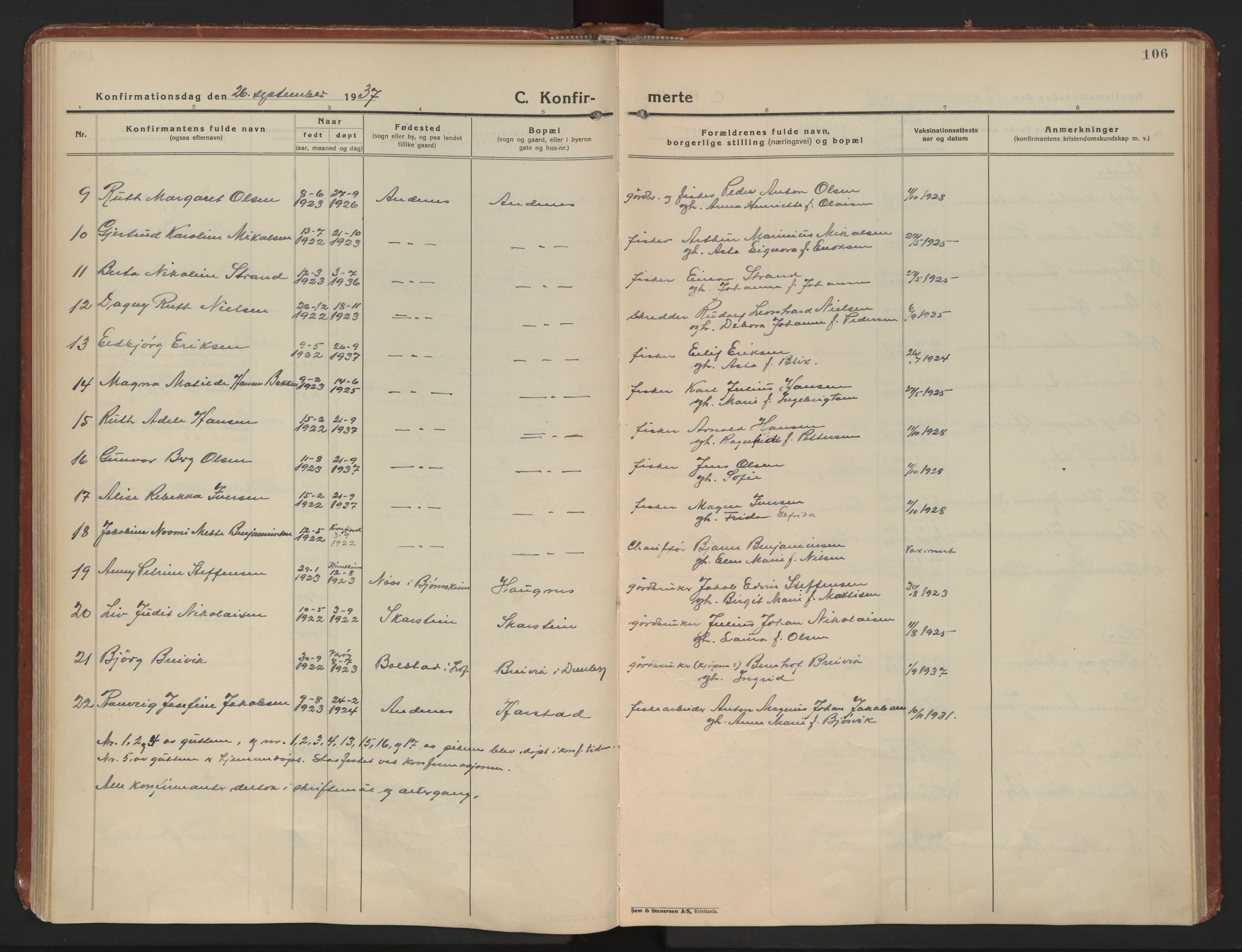 Ministerialprotokoller, klokkerbøker og fødselsregistre - Nordland, AV/SAT-A-1459/899/L1441: Ministerialbok nr. 899A09, 1923-1939, s. 106