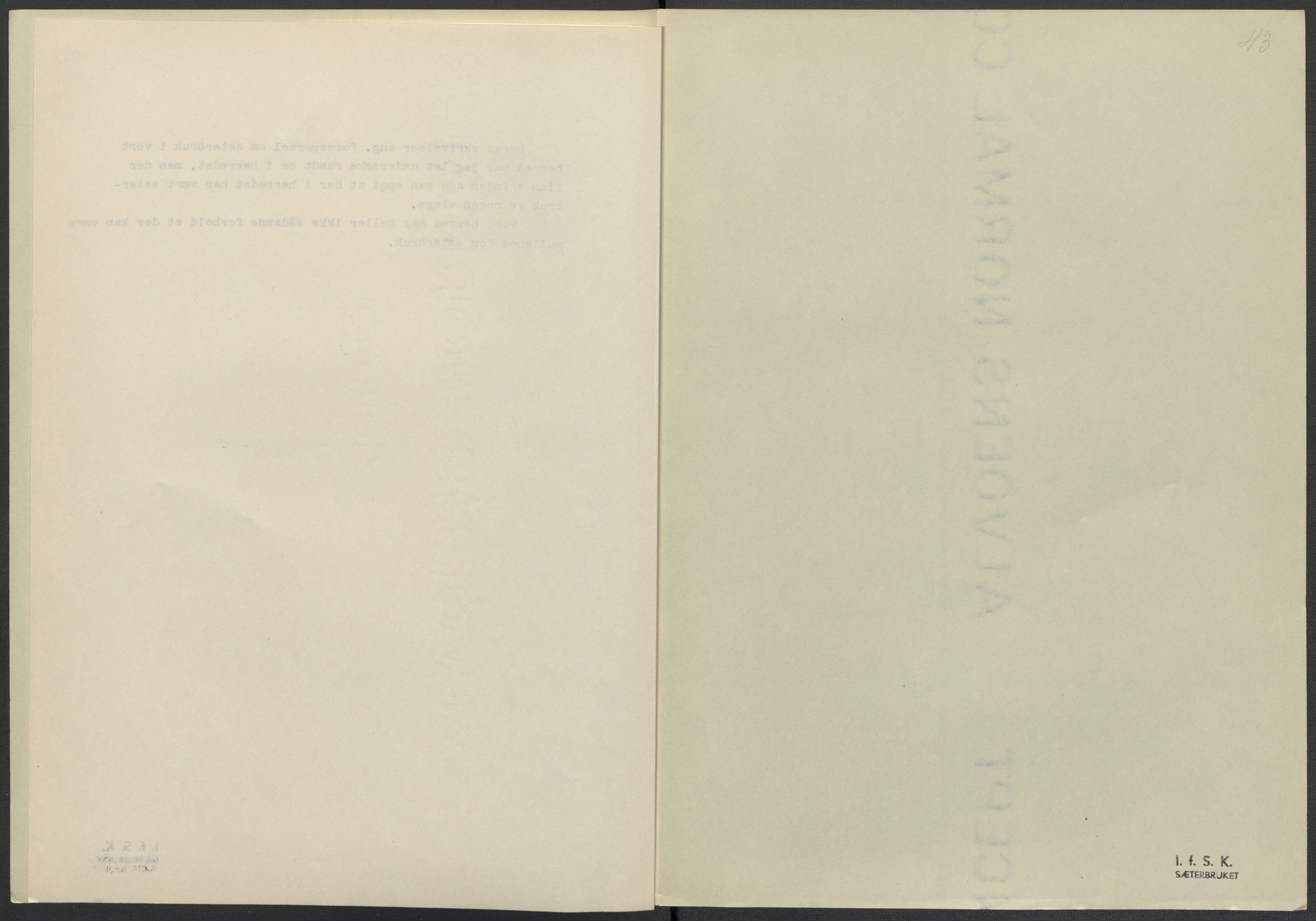 Instituttet for sammenlignende kulturforskning, RA/PA-0424/F/Fc/L0016/0002: Eske B16: / Nordland (perm XLVII), 1932-1936, s. 43