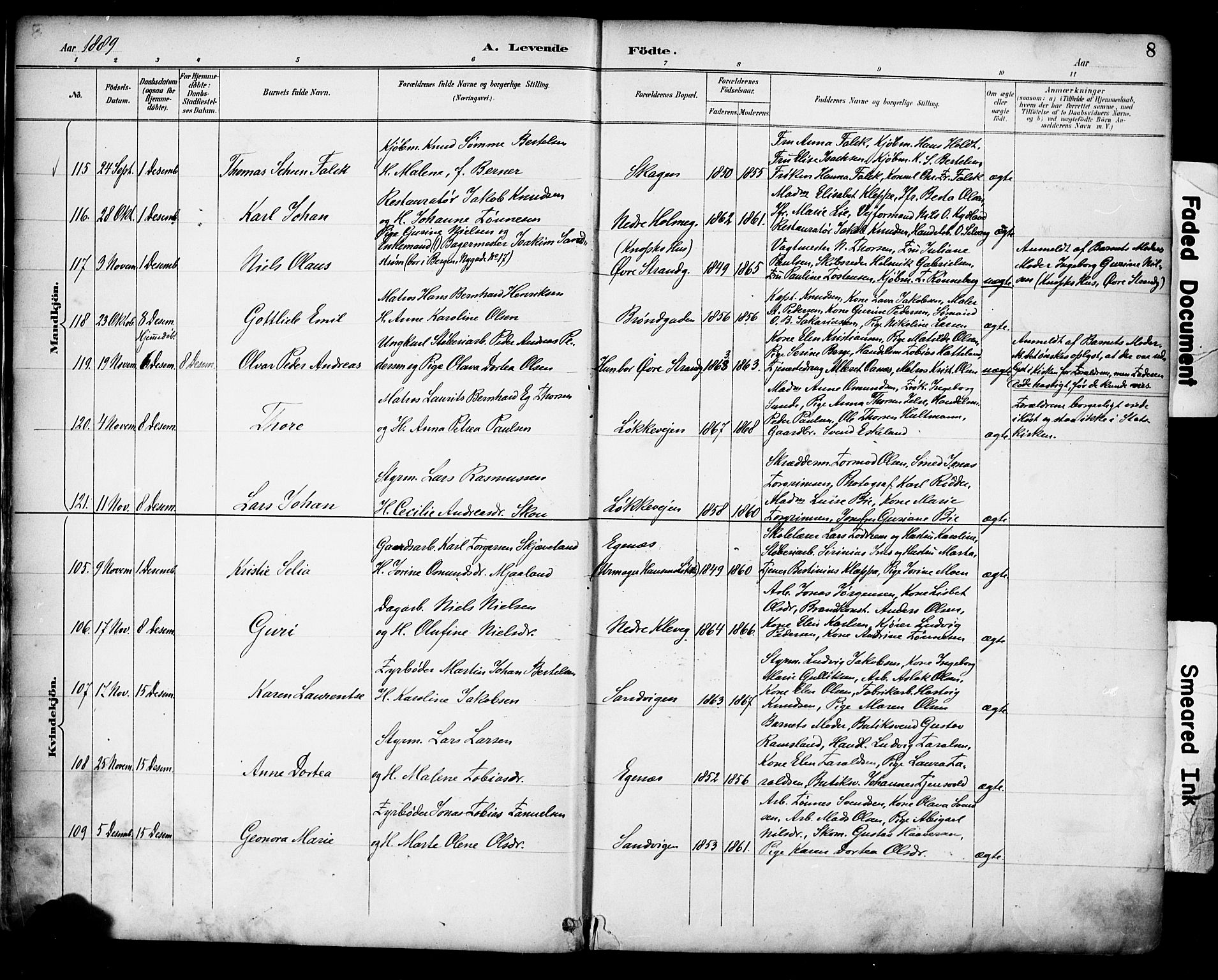 Domkirken sokneprestkontor, AV/SAST-A-101812/001/30/30BA/L0030: Ministerialbok nr. A 29, 1889-1902, s. 8