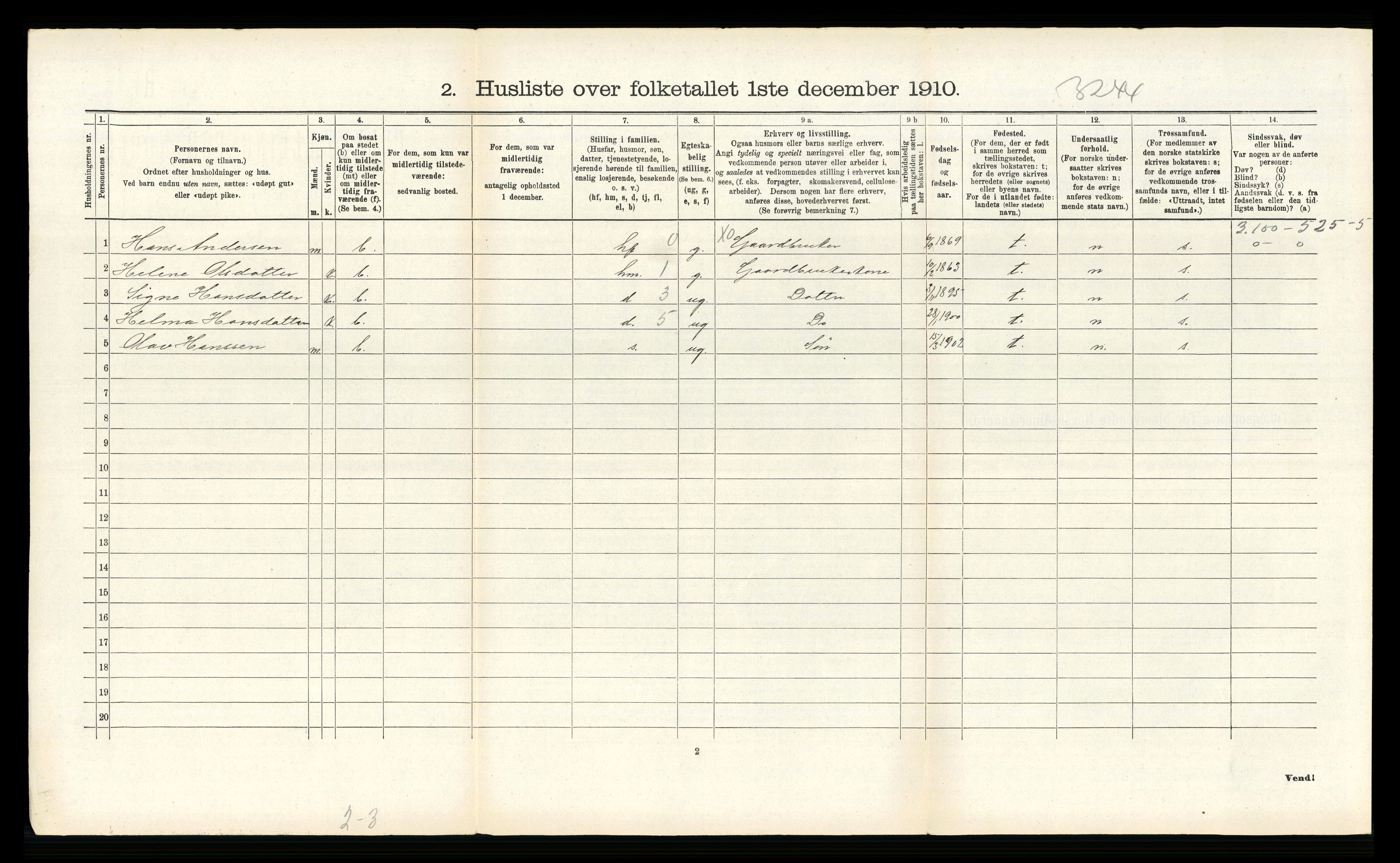 RA, Folketelling 1910 for 1429 Ytre Holmedal herred, 1910, s. 1211