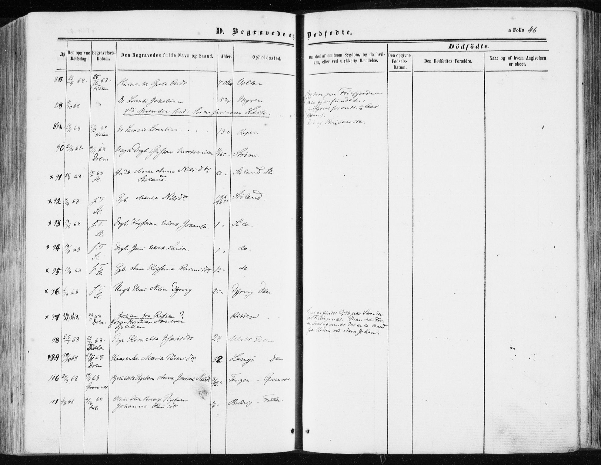 Ministerialprotokoller, klokkerbøker og fødselsregistre - Sør-Trøndelag, SAT/A-1456/634/L0531: Ministerialbok nr. 634A07, 1861-1870, s. 46