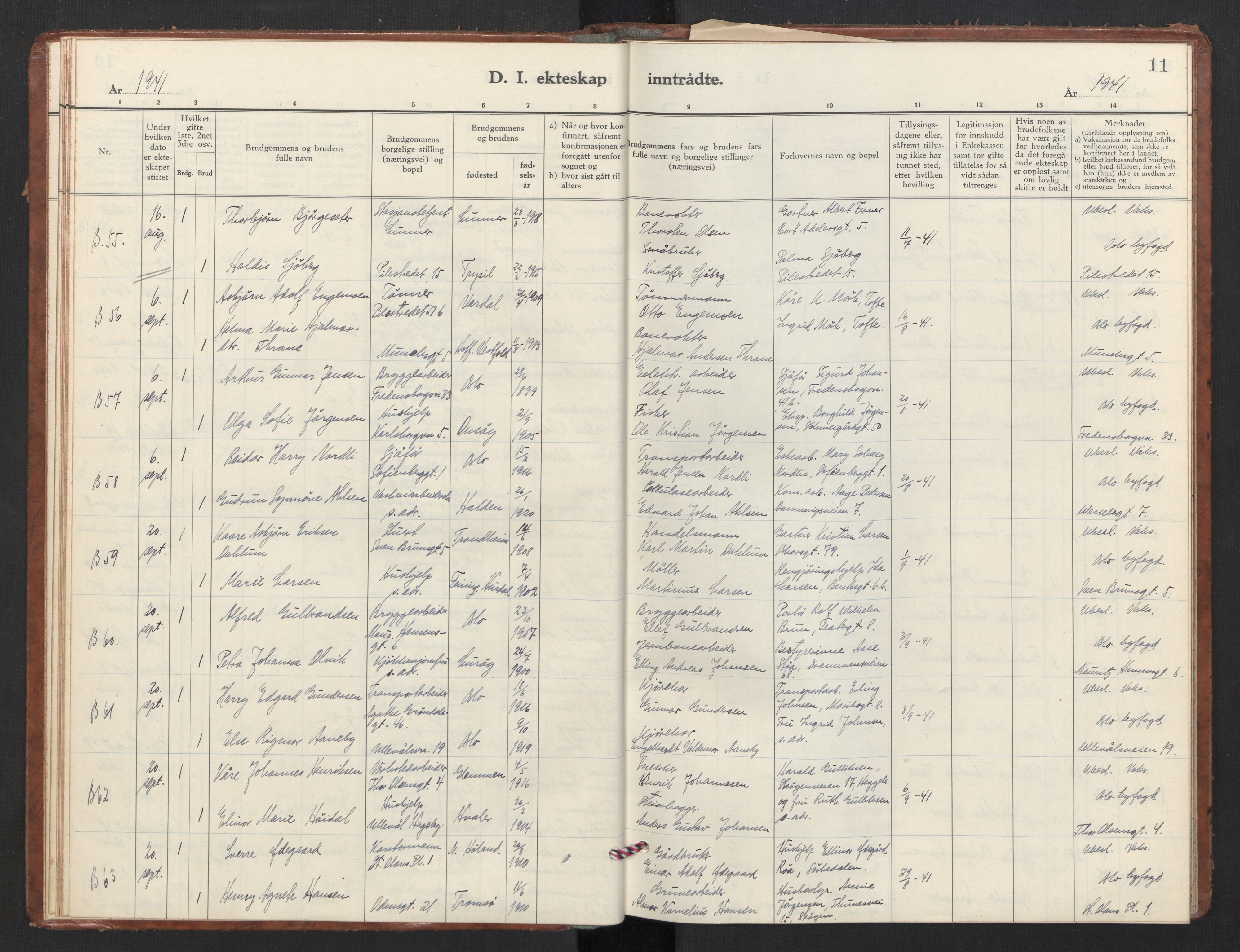 Trefoldighet prestekontor Kirkebøker, SAO/A-10882/F/Fg/L0003: Ministerialbok nr. VII 3, 1940-1948, s. 11