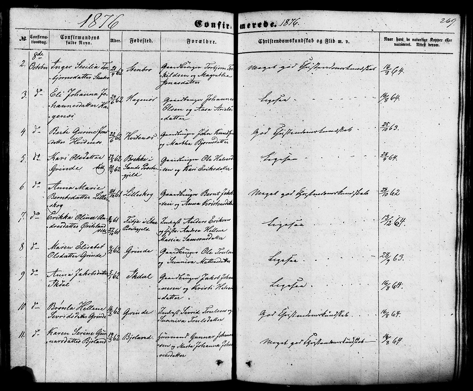 Skjold sokneprestkontor, AV/SAST-A-101847/H/Ha/Haa/L0008: Ministerialbok nr. A 8, 1856-1882, s. 269